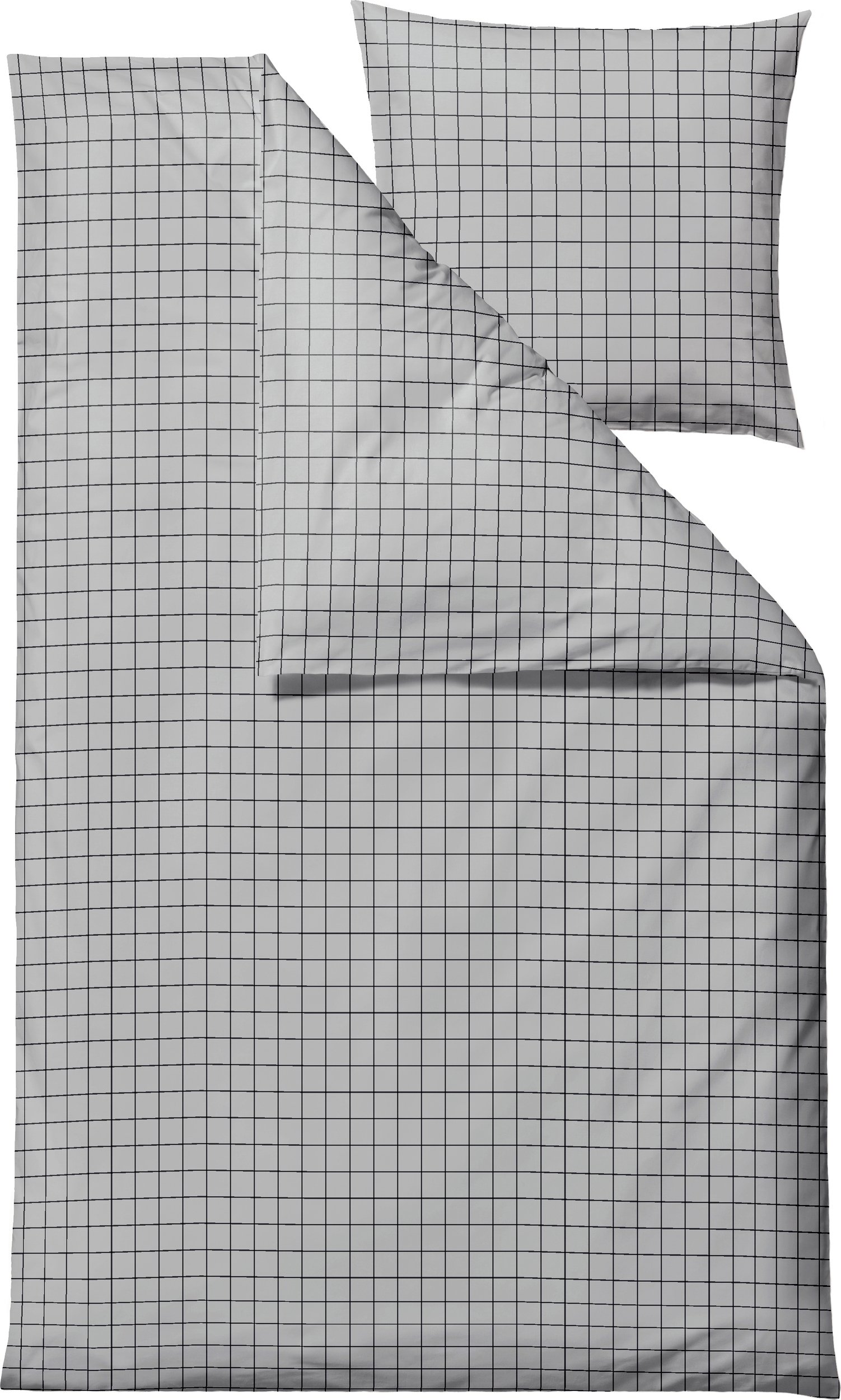 Pościel Vista 140 x 200 cm szara z poszewką na poduszkę 60 x 63 cm zapięcie suwak