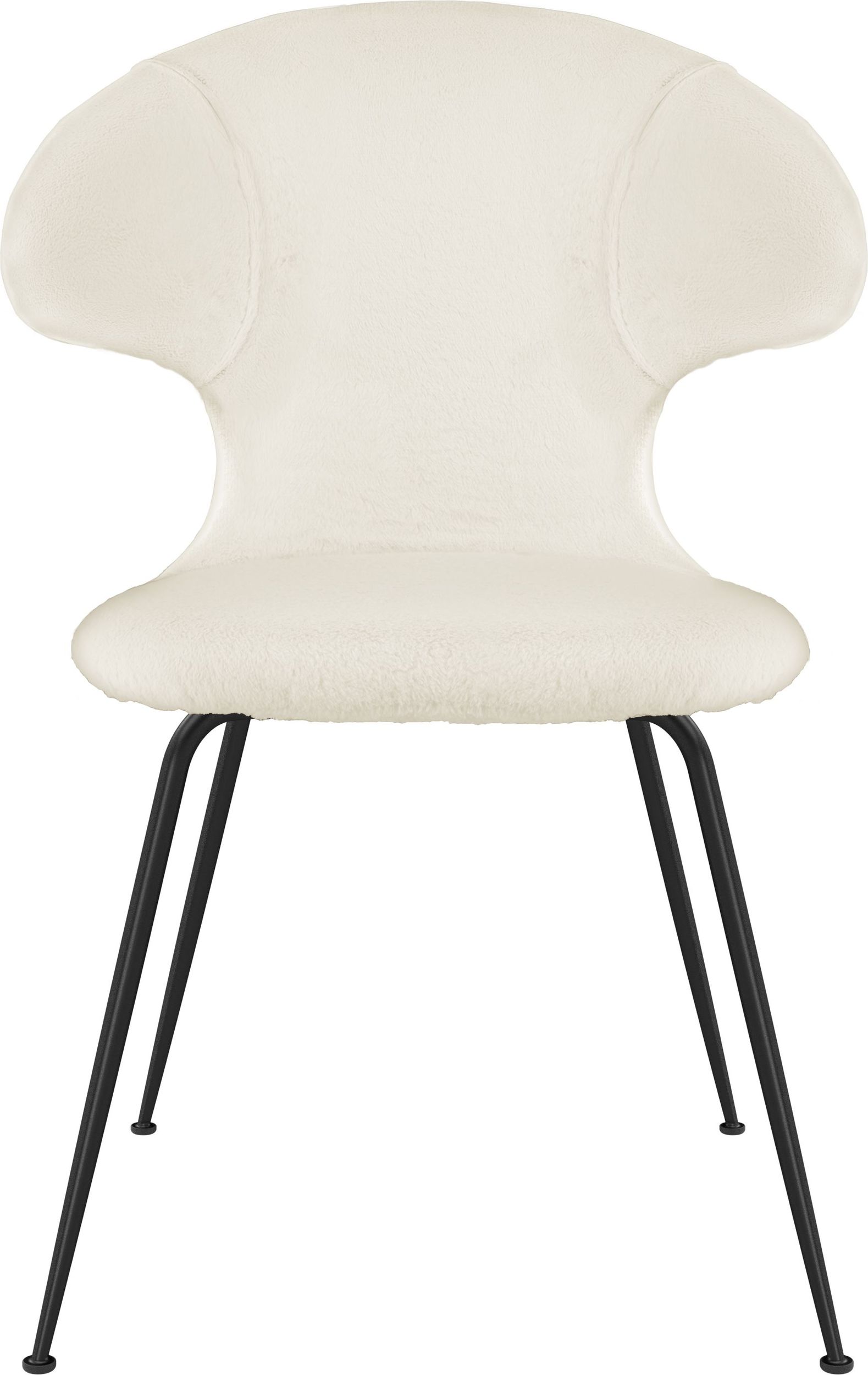 Krzesło Time Flies Teddy białe na czarnych nogach