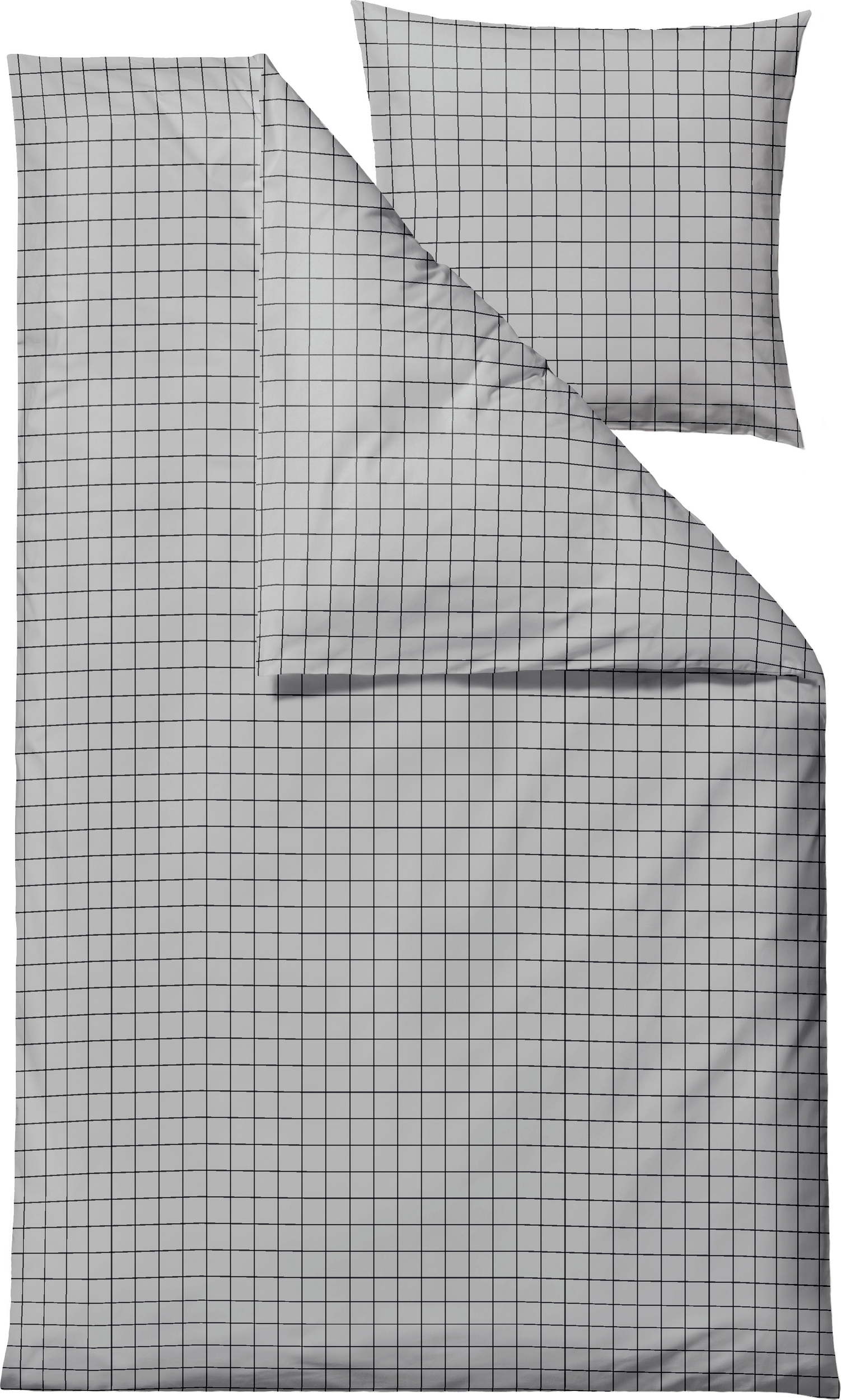 Pościel Vista 140 x 220 cm szara z poszewką na poduszkę 60 x 63 cm zapięcie suwak