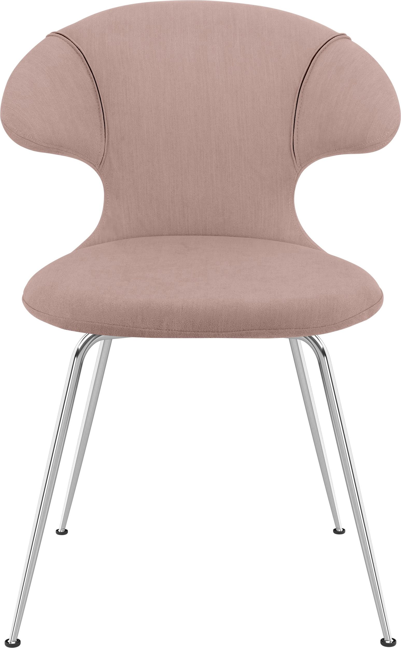 Krzesło Time Flies różowe na chromowanych nogach