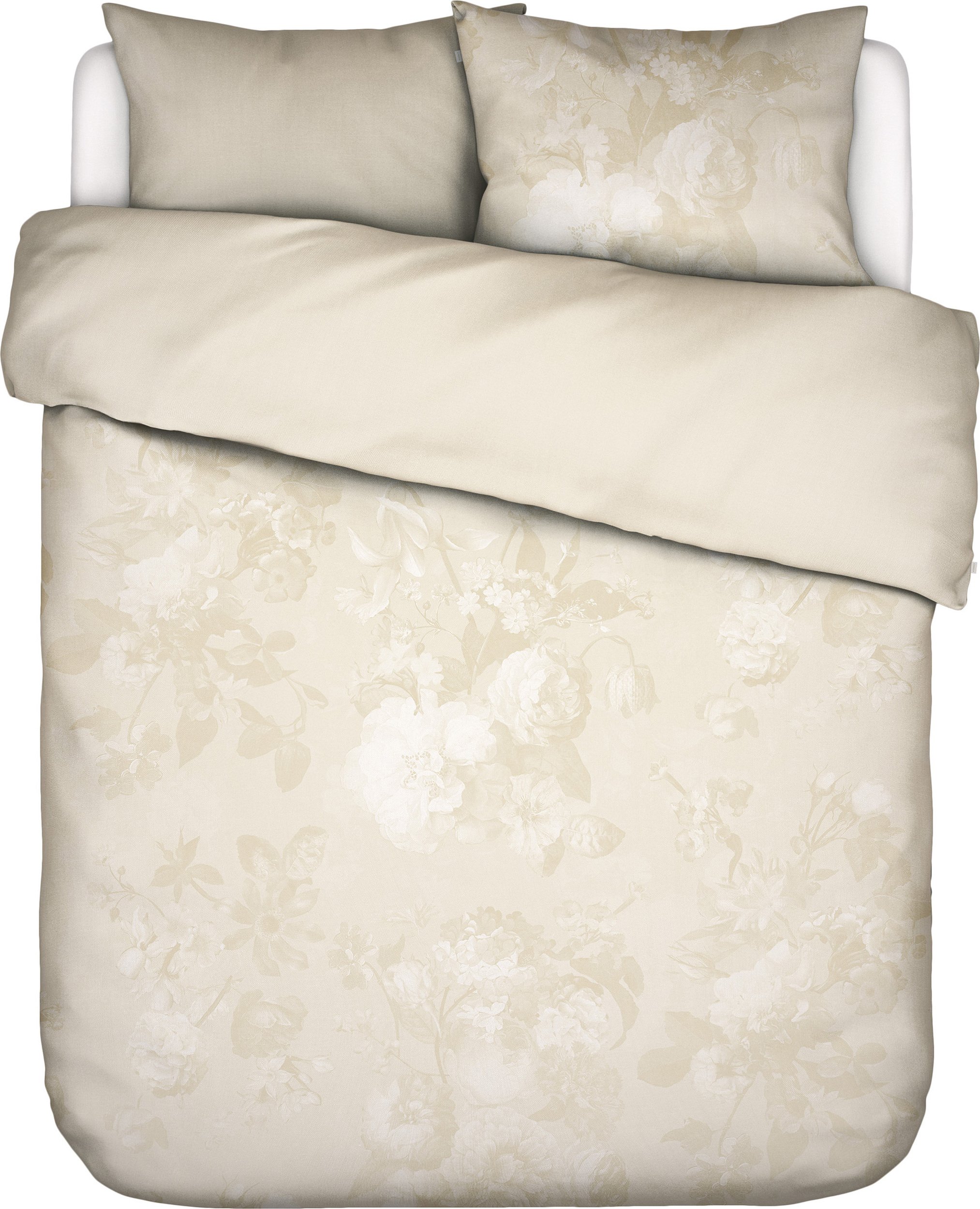 Pościel Floor 200 x 220 cm beżowa z 2 poszewkami na poduszki 60 x 70 cm zapięcie flap