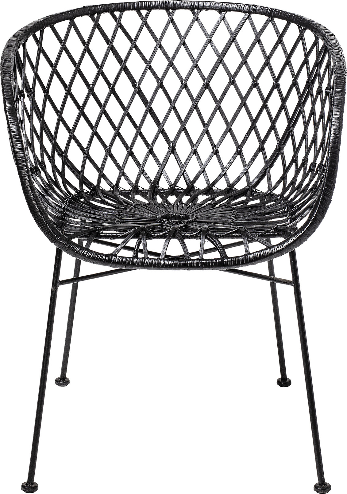 Fotel Kama czarny rattanowy