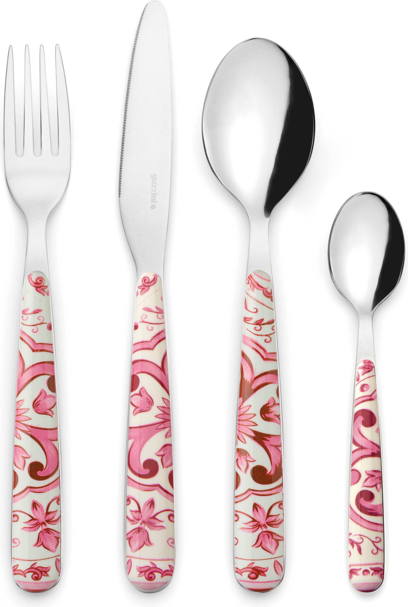 Komplet sztućców Blues różowy 24 el.