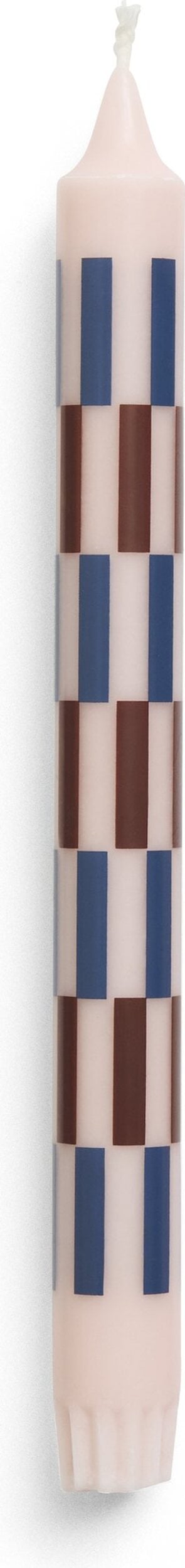 Świeca Hay Pattern szachownica bordowo-niebieska