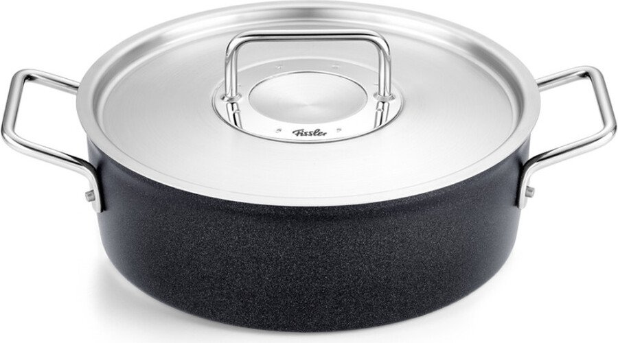 Garnek Adamant niski 28 cm z metalową pokrywą