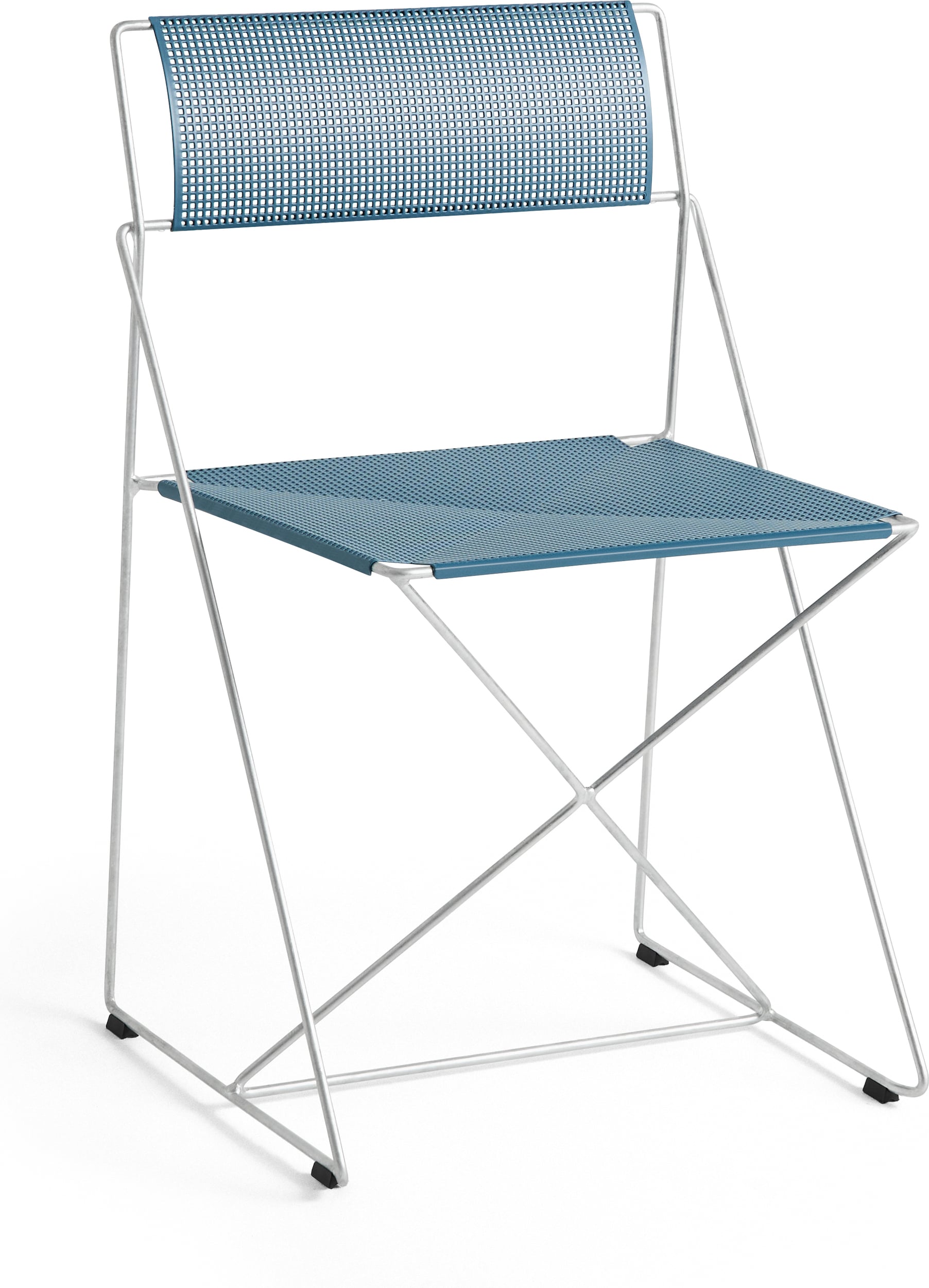 Krzesło składane X-Line Hot Galvanised Base 2.0 niebieskie