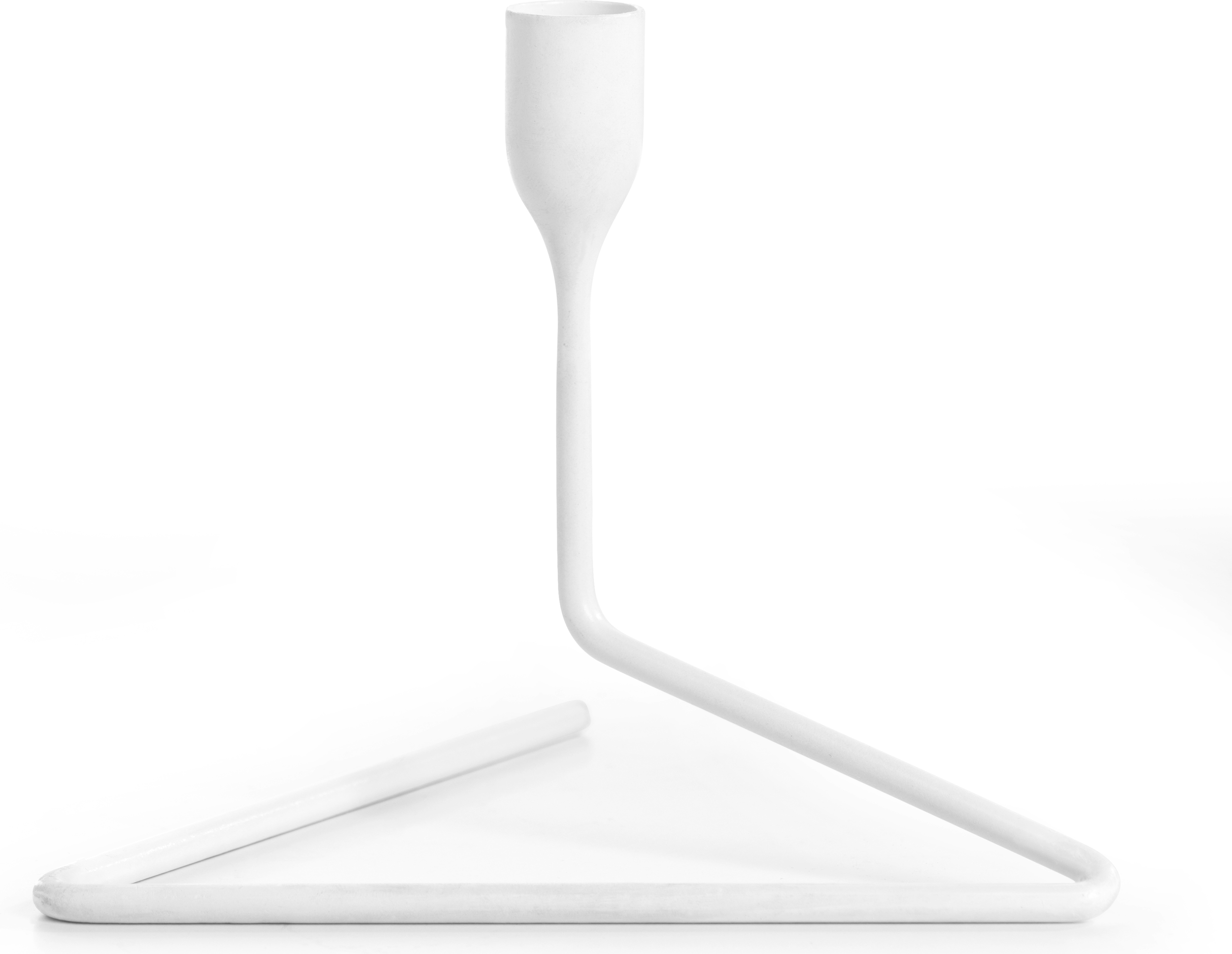 Świecznik na klasyczną świecę Puzzle 14 cm biały
