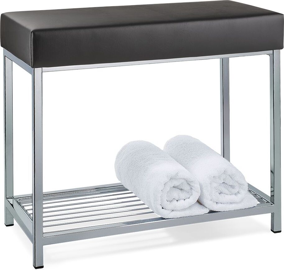 Stołek Corner czarny z półką