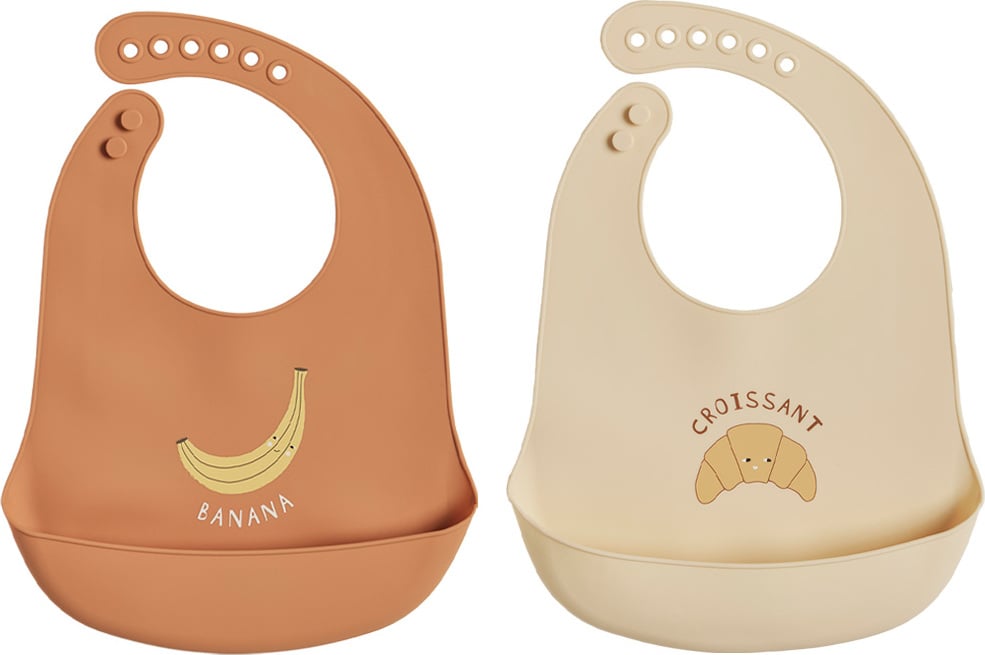 Śliniaki z kieszonką Yummy brązowy i żółty 2 szt.