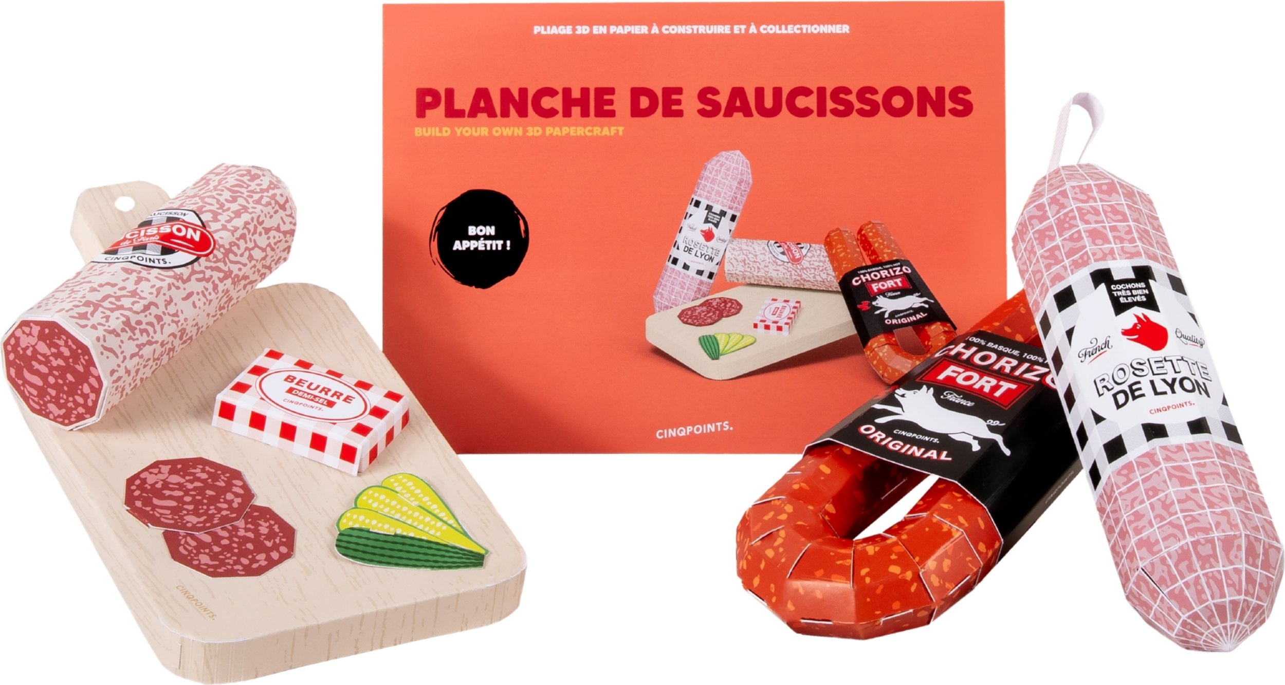 Zestaw do składania z papieru Paperfood Planche De Saucissons