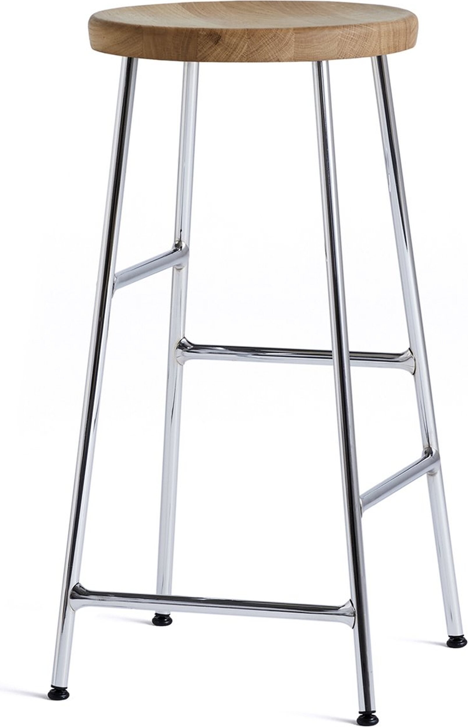 Stołek barowy Cornet 65 cm jasny dąb na chromowanych nogach