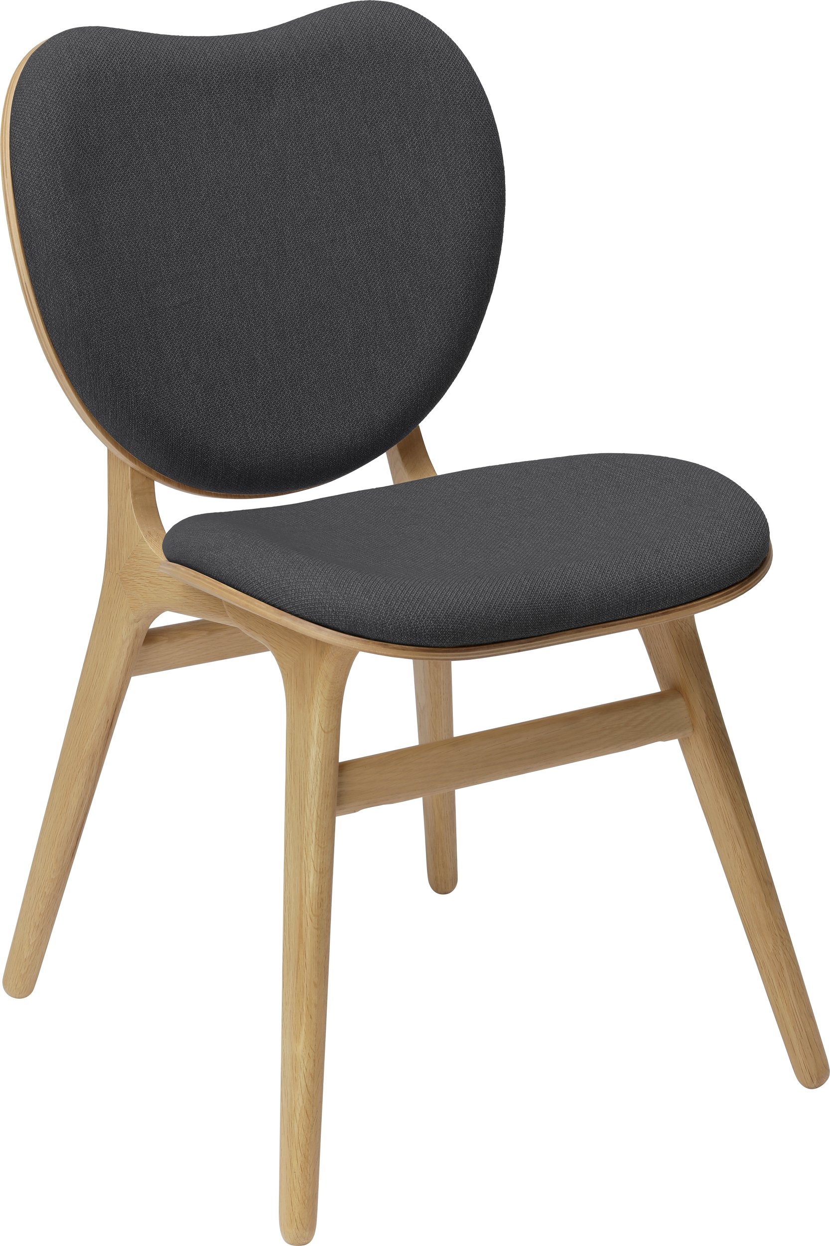 Krzesło Conversation Piece ciemnoszare tapicerowane jasny dąb