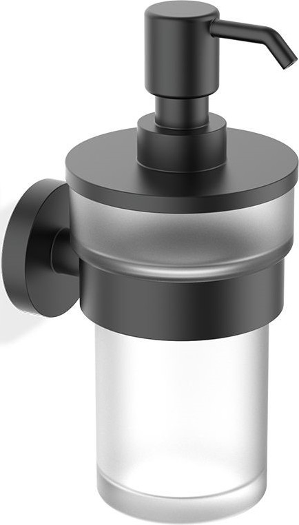 Dozownik do mydła Basic czarny mat ścienny