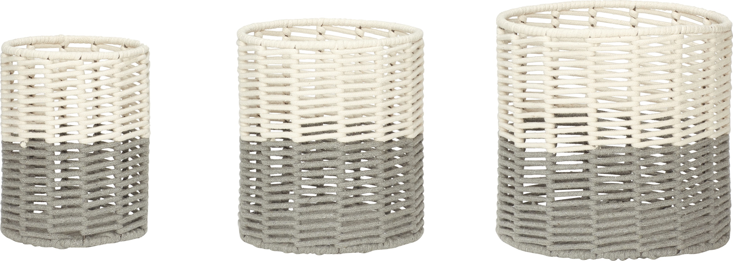 Koszyk Hübsch szary bawełniany 3 szt.