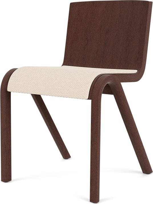 Krzesło Ready Jasmine ciemny dąb z tapicerowanym siedziskiem