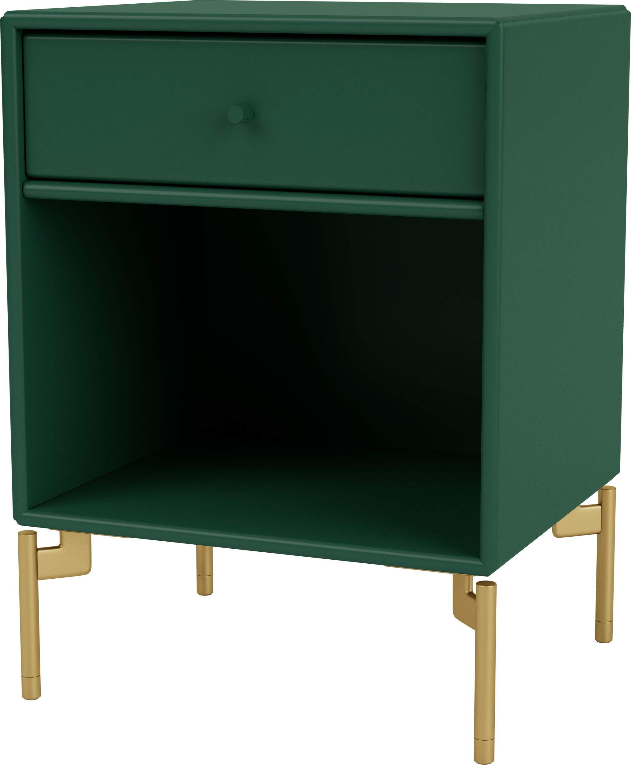 Szafka nocna Dream ciemnozielona na mosiężnych nogach