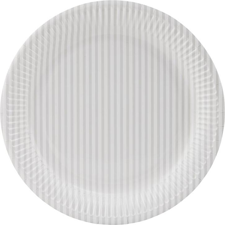 Talerze papierowe Stribe beżowe 12 szt.