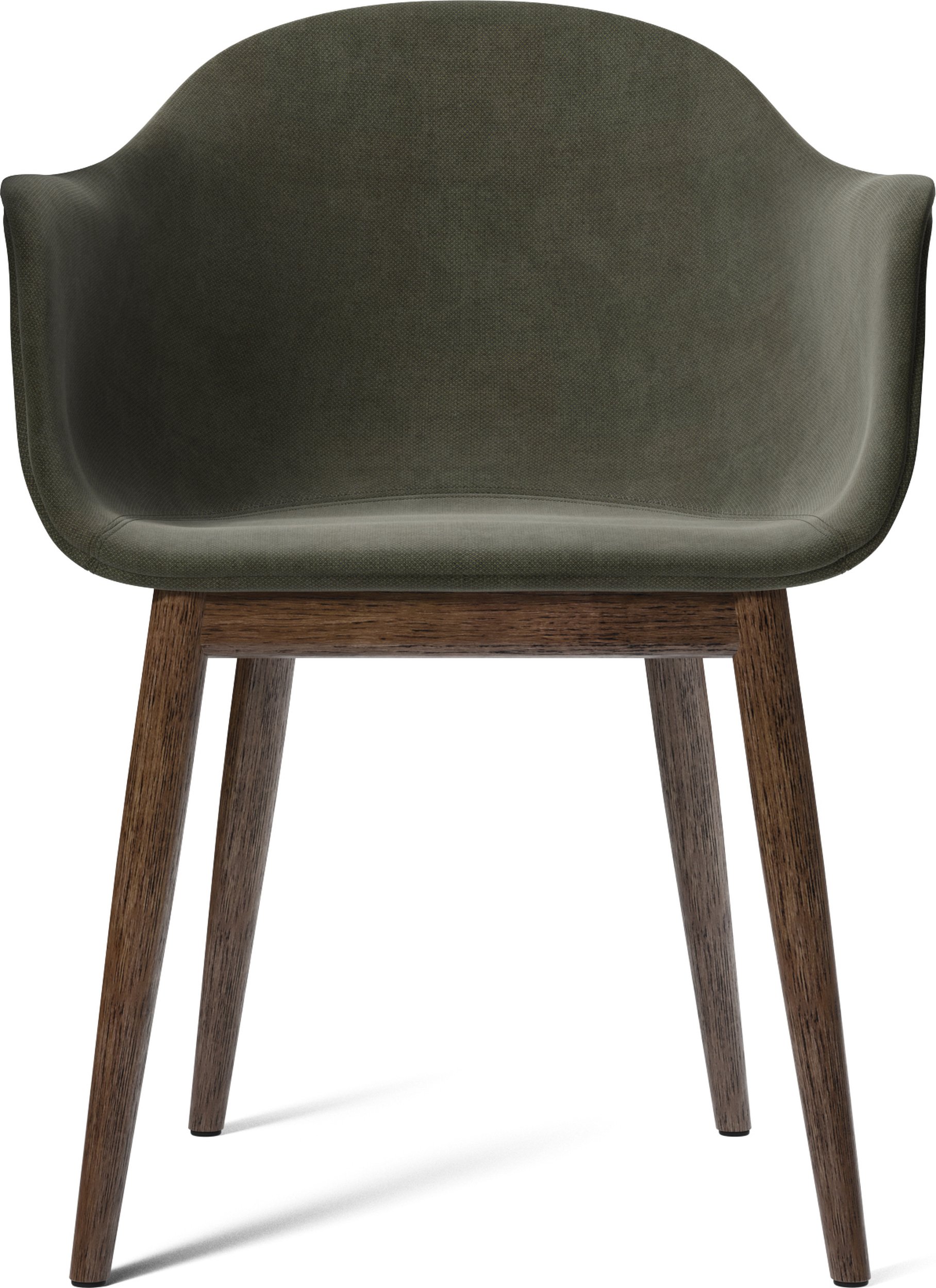 Krzesło Harbour 81 cm zielone tapicerowane na ciemnych dębowych nogach