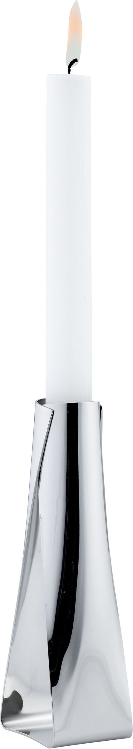 Świecznik na klasyczną świecę Lily 16 cm stal nierdzewna błyszcząca