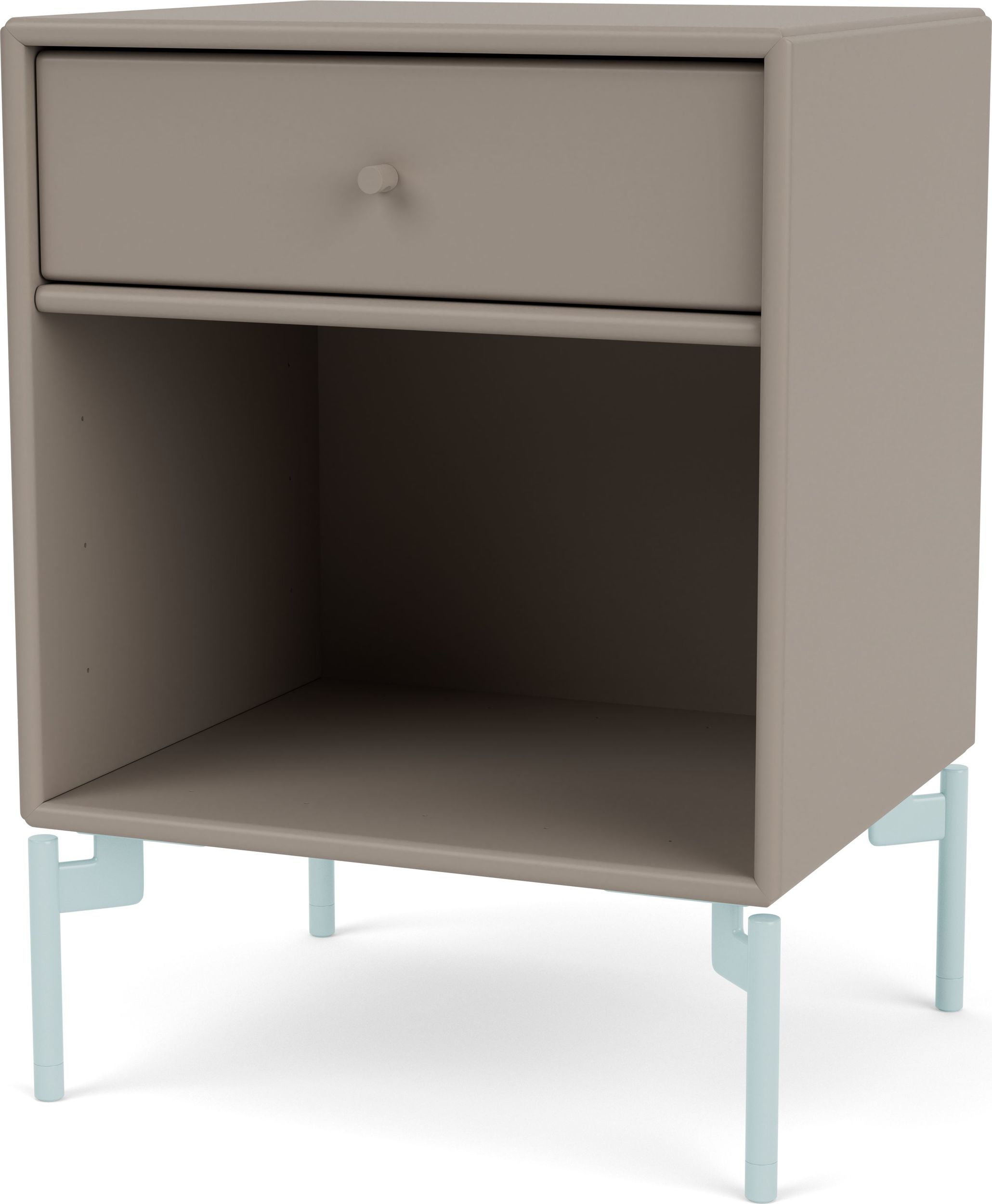 Szafka nocna Dream truflowa na jasnobłękitnych nogach