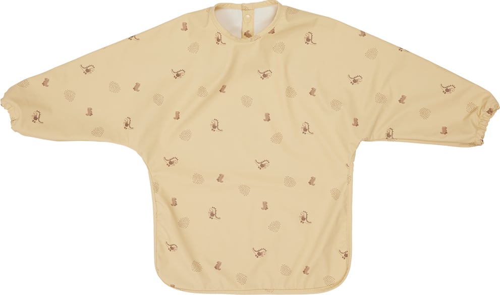 Śliniak z rękawami Dino 32,5 x 45 cm żółty