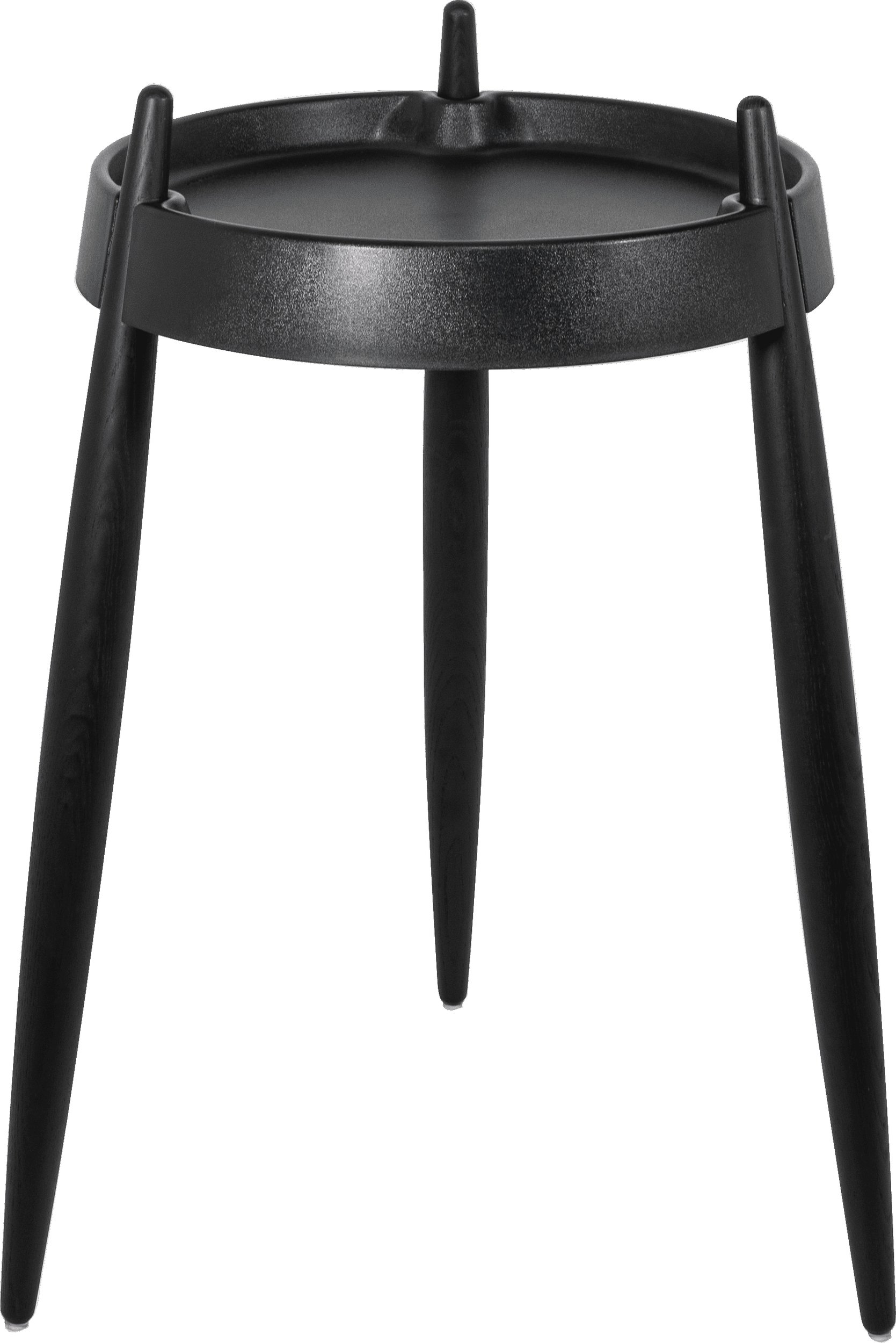 Stolik boczny Liolà 67 cm czarny na czarnych jesionowych nogach