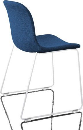 Krzesło Troy tapicerowane lakierowana rama biała niebieskie