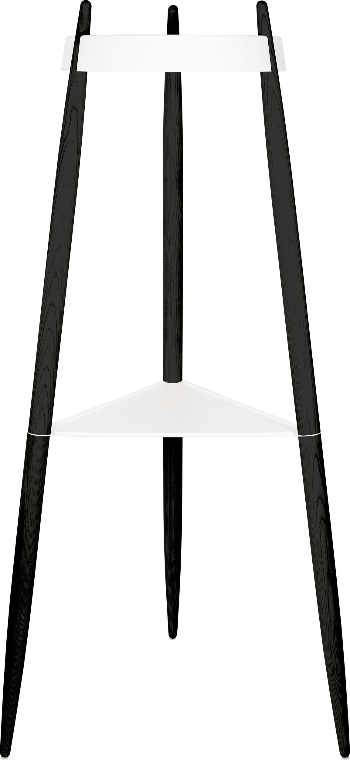 Stolik boczny Liolà wysoki 135 cm biały na czarnych jesionowych nogach