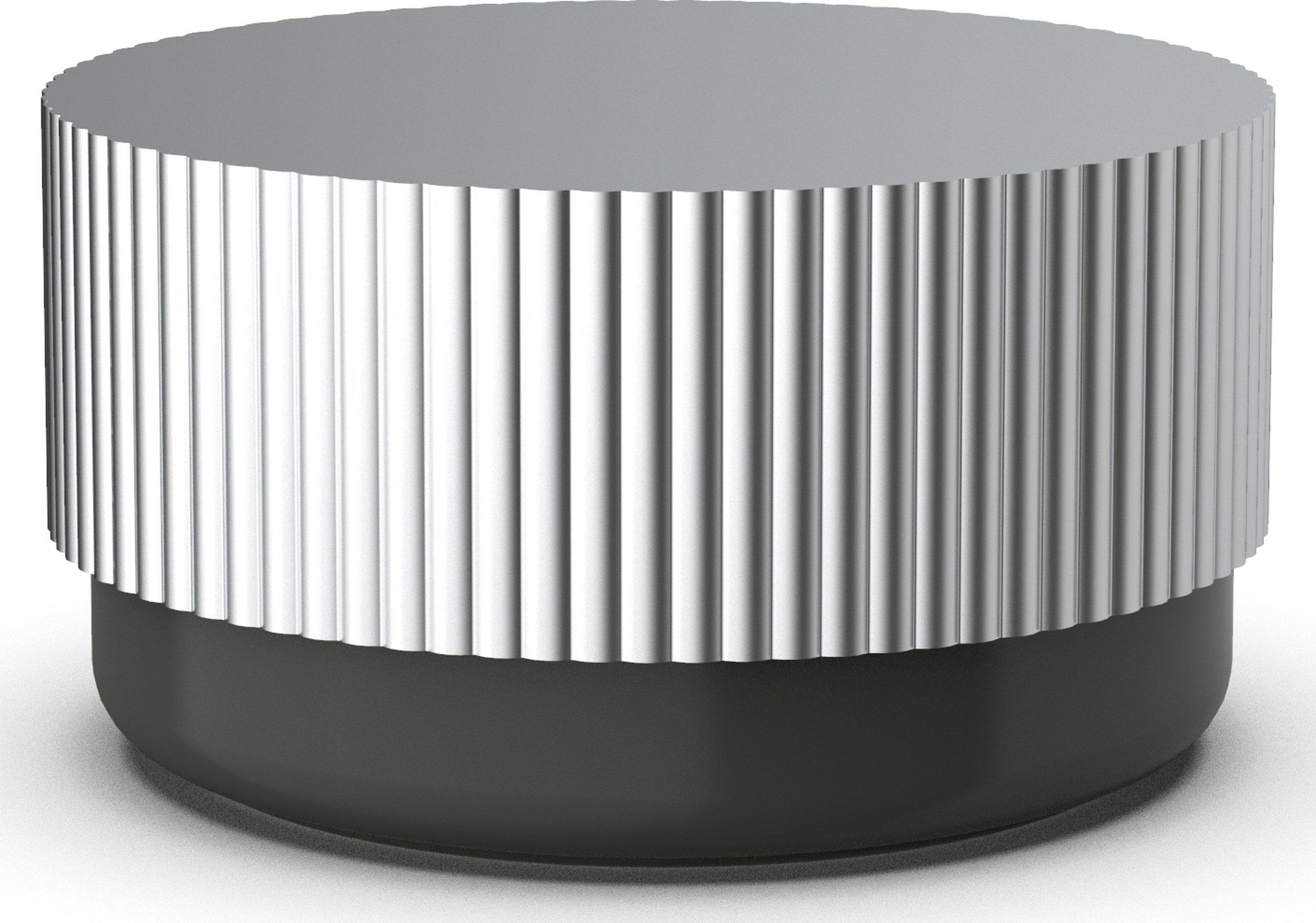 Pojemnik łazienkowy Of Line 16,5 cm czarny ze srebrną pokrywką