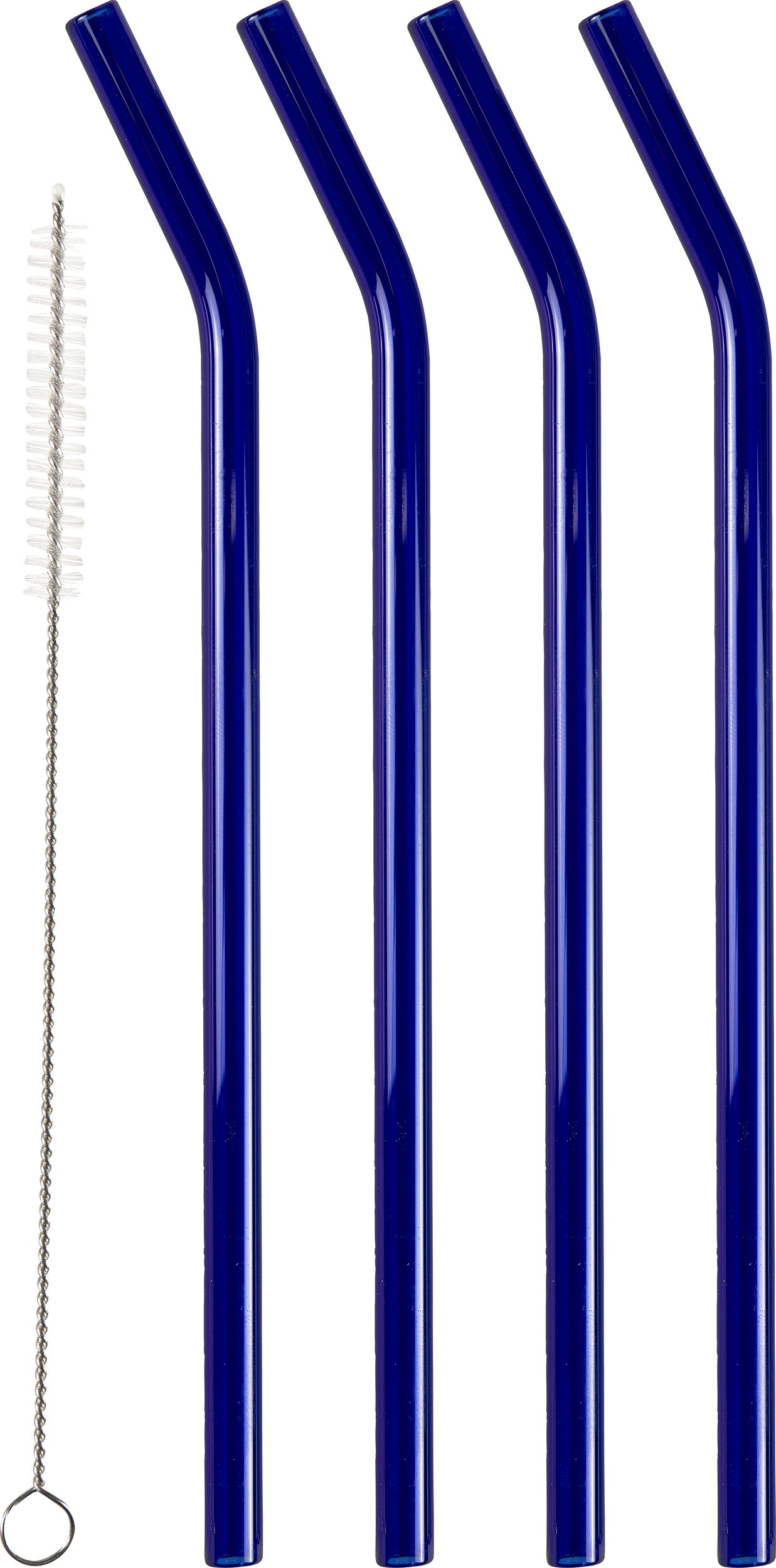 Słomki do napojów LyngbyGlas 21,5 cm niebieskie z czyścikiem 5 el.