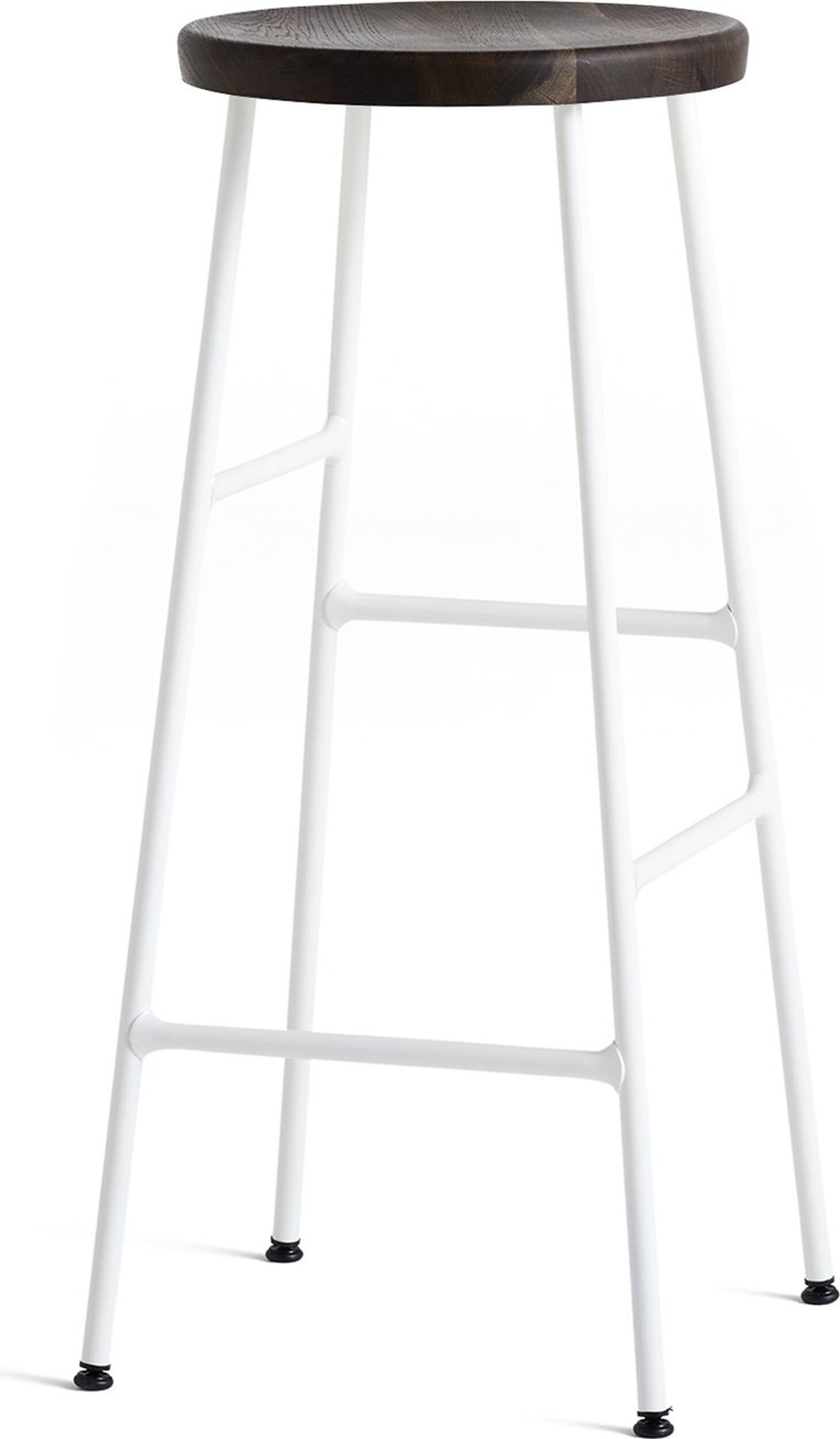 Stołek barowy Cornet 75 cm ciemny dąb na białych nogach