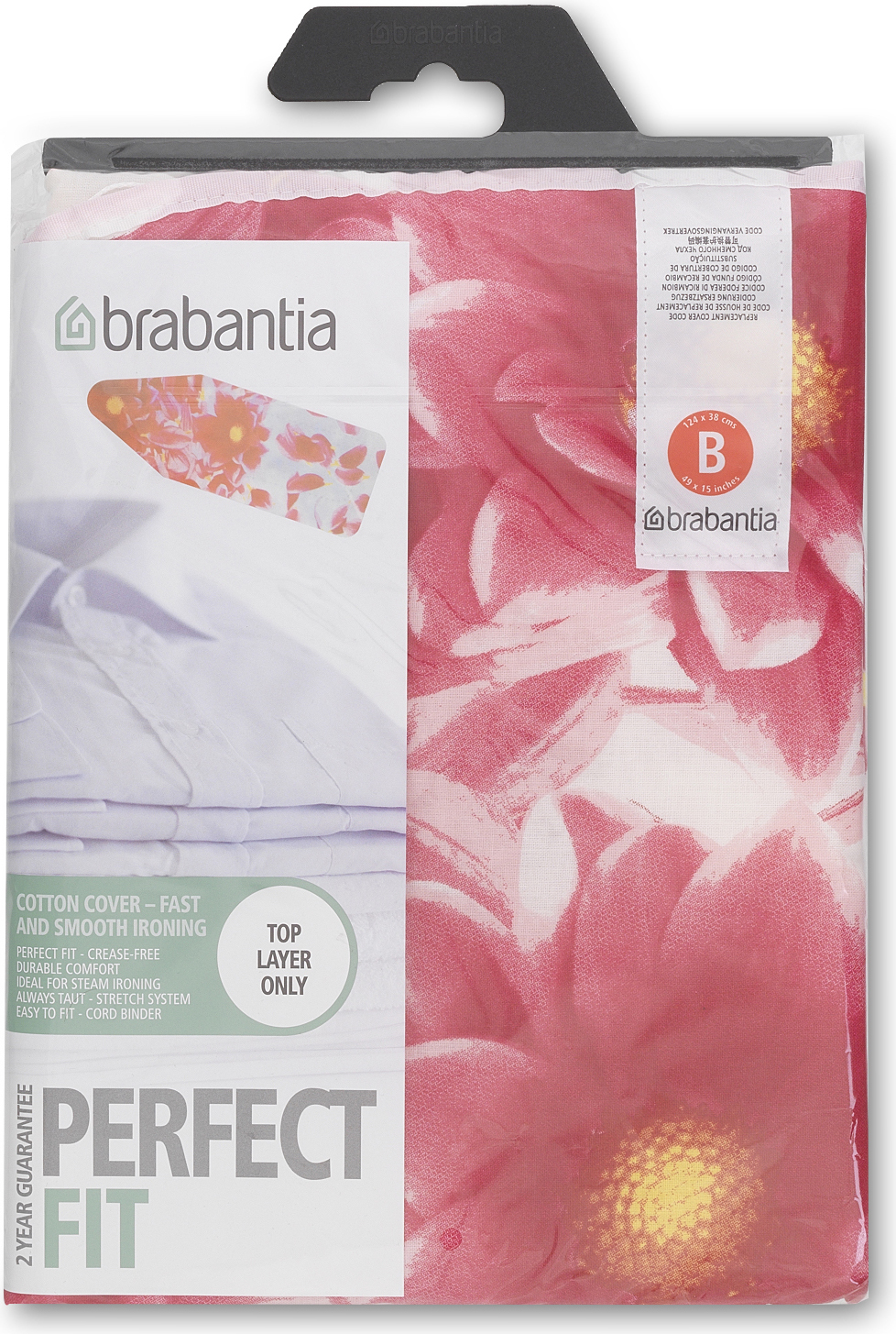 Pokrowiec na deskę do prasowania Brabantia blossom rozm. B pianka 2 mm