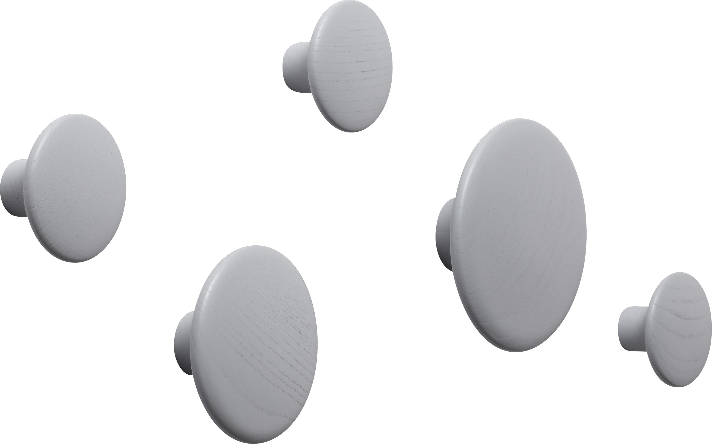 Haczyki ścienne Dots Wood szare 5 szt.