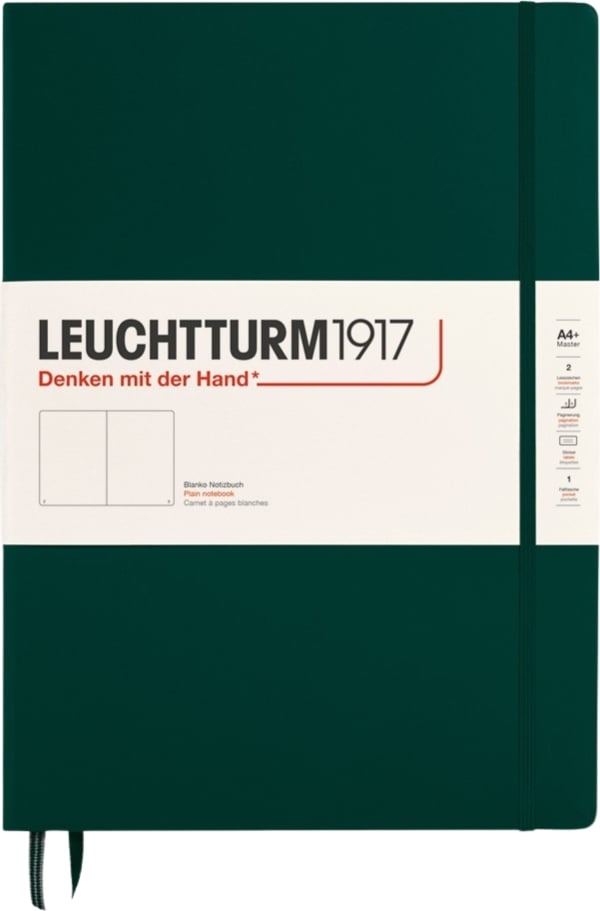 Notes gładki w twardej oprawie Leuchtturm 1917 A4+ 235 stron leśna zieleń 100 g/m²