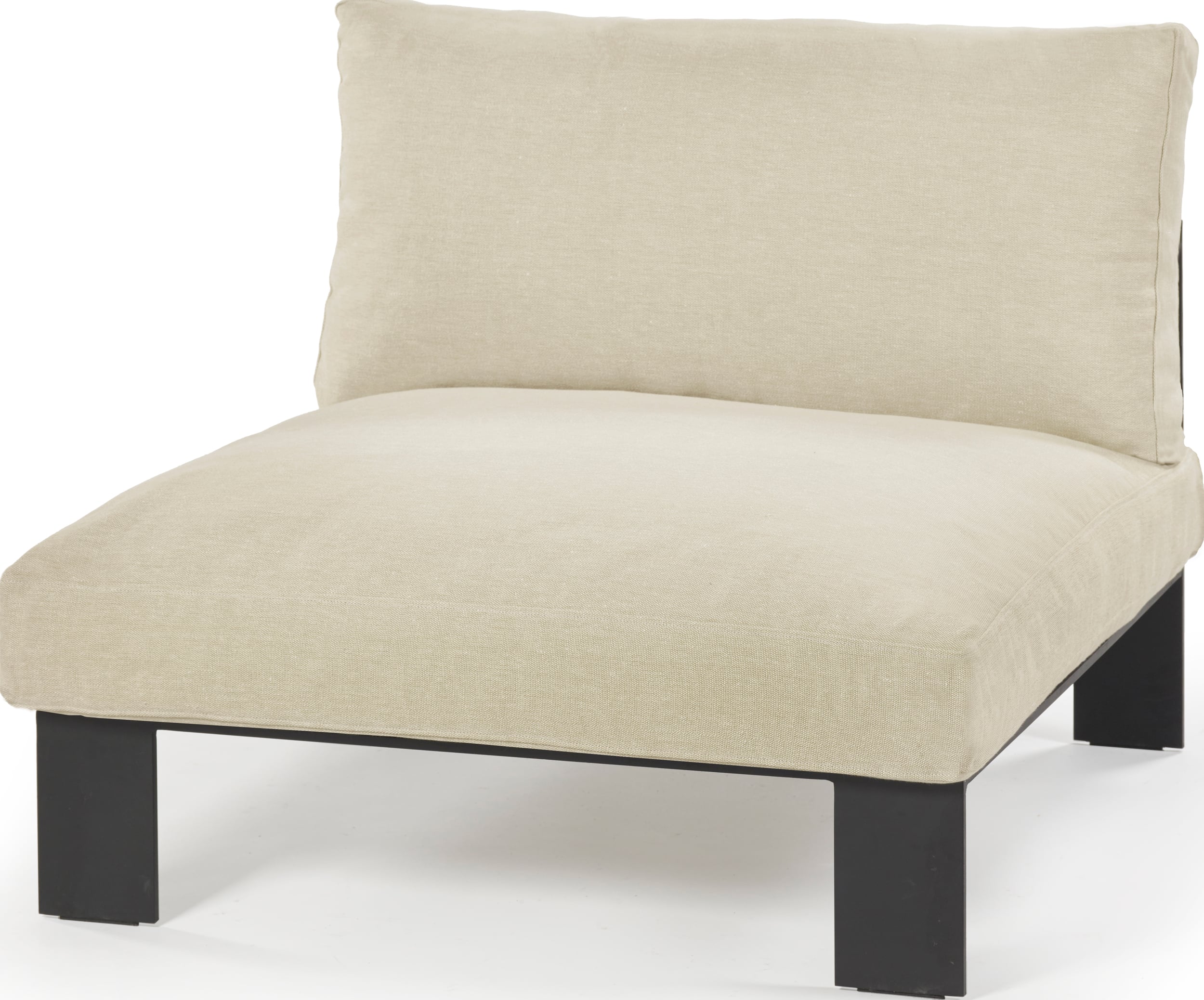 Sofa modułowa ogrodowa jednoosobowa Serax 95 cm kredowa