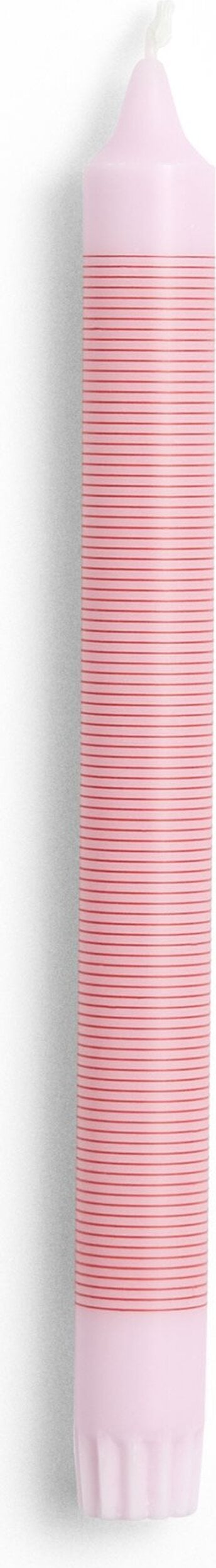 Świeca Hay Pattern paski bardzo cienkie różowo-czerwona