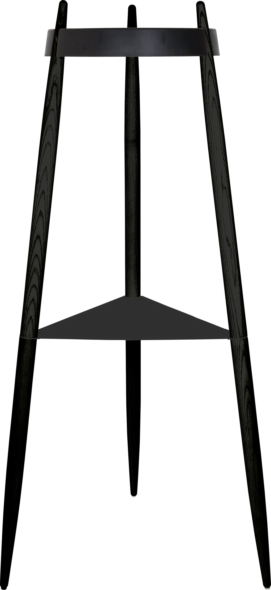 Stolik boczny Liolà wysoki 135 cm czarny na czarnych jesionowych nogach