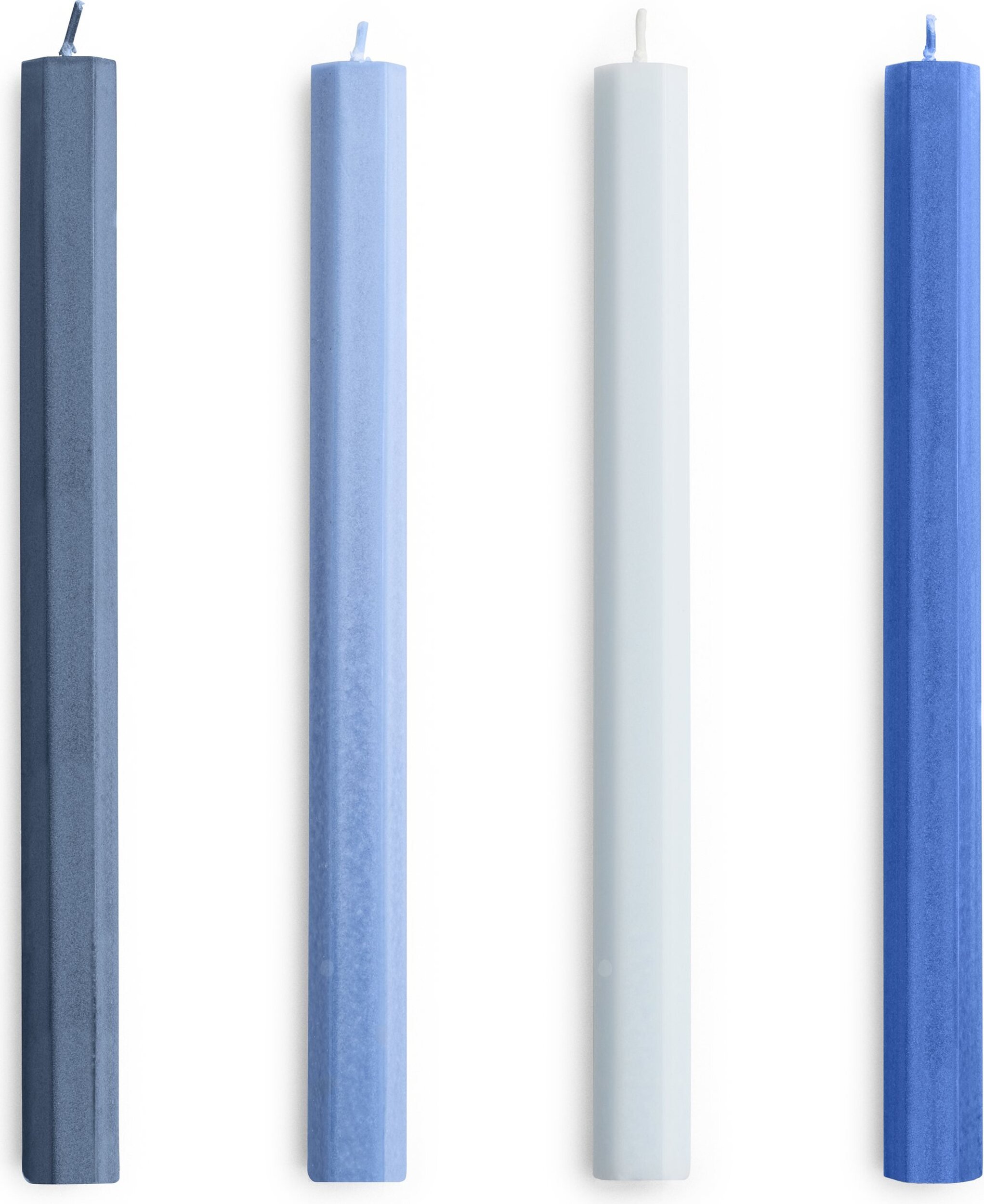 Świece Hexagon niebieskie 4 szt.