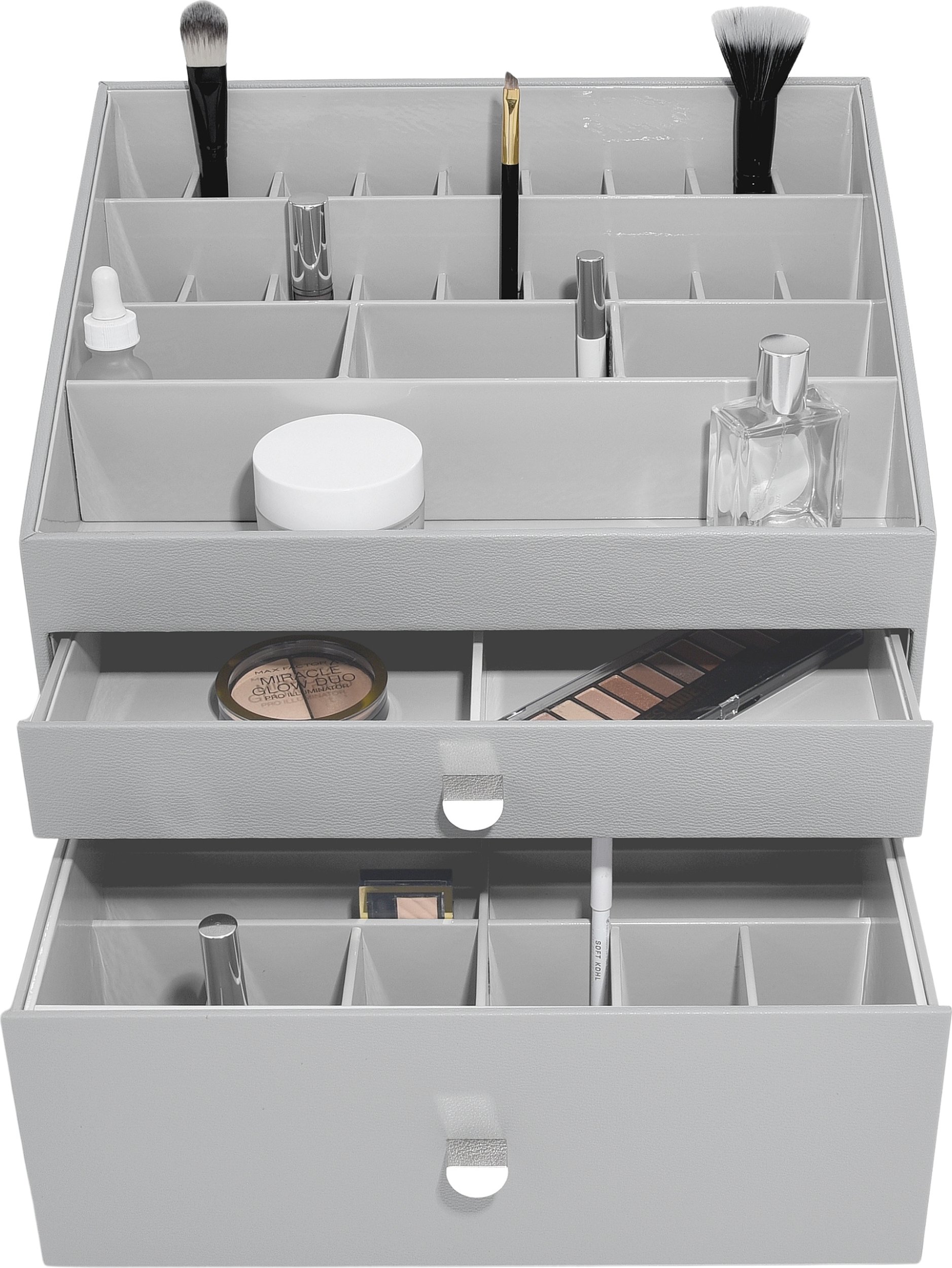 Organizer na kosmetyki z 2 szufladami Stackers Pebble supersize szary