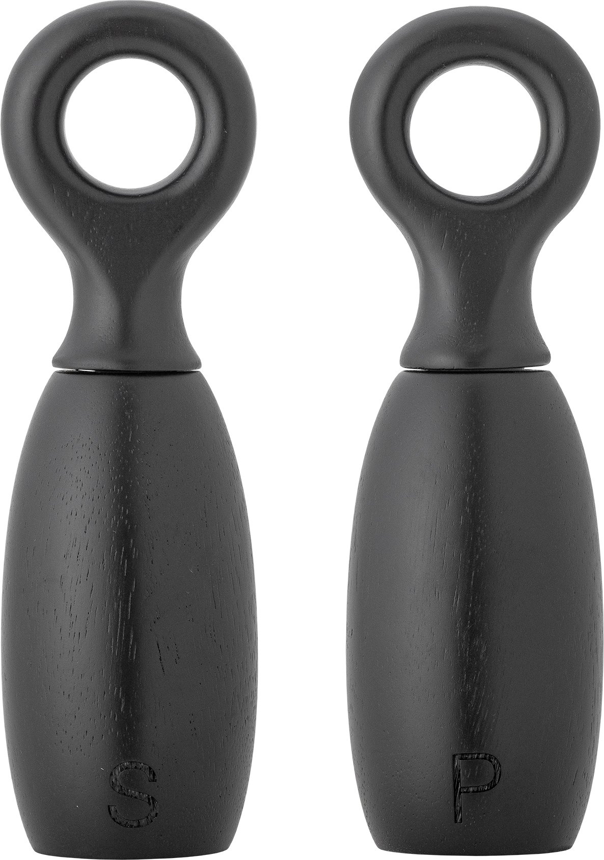 Młynki do soli i pieprzu Martim czarne z drewna kauczukowego 2 szt.