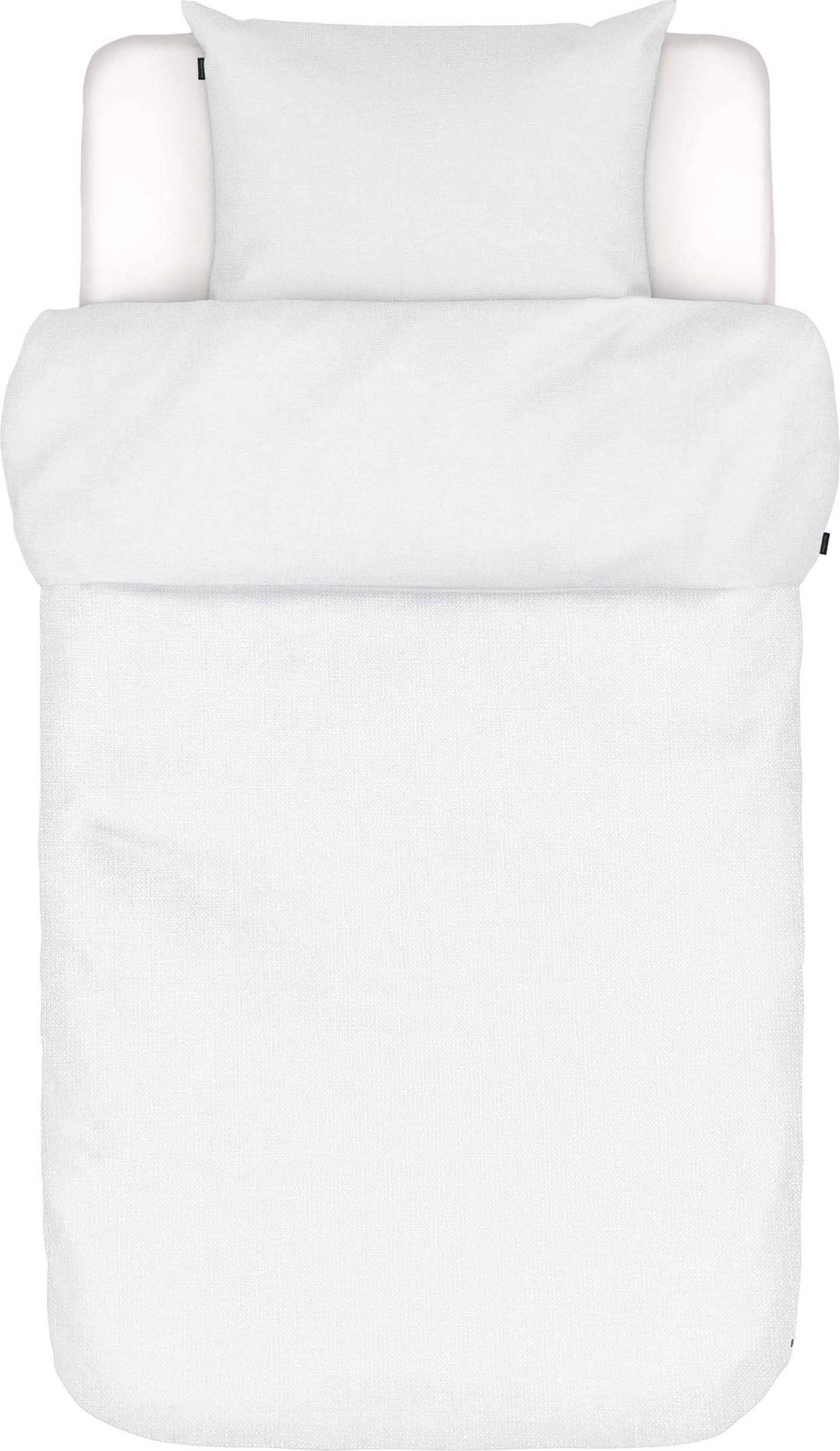 Pościel Valka 135 x 200 cm biała lniana z poszewką na poduszkę 80 x 80 cm