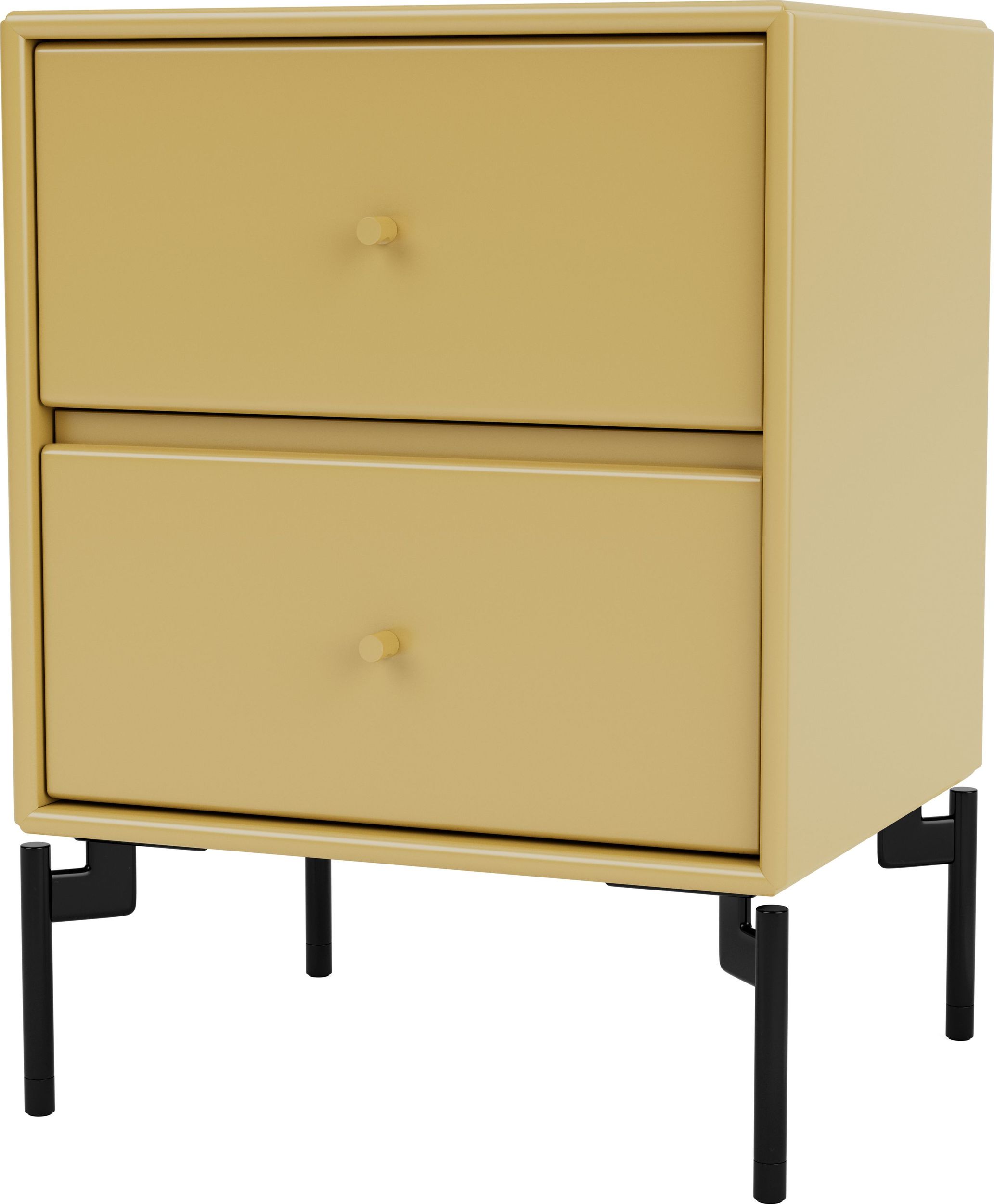 Szafka nocna Drift musztardowa na czarnych nogach