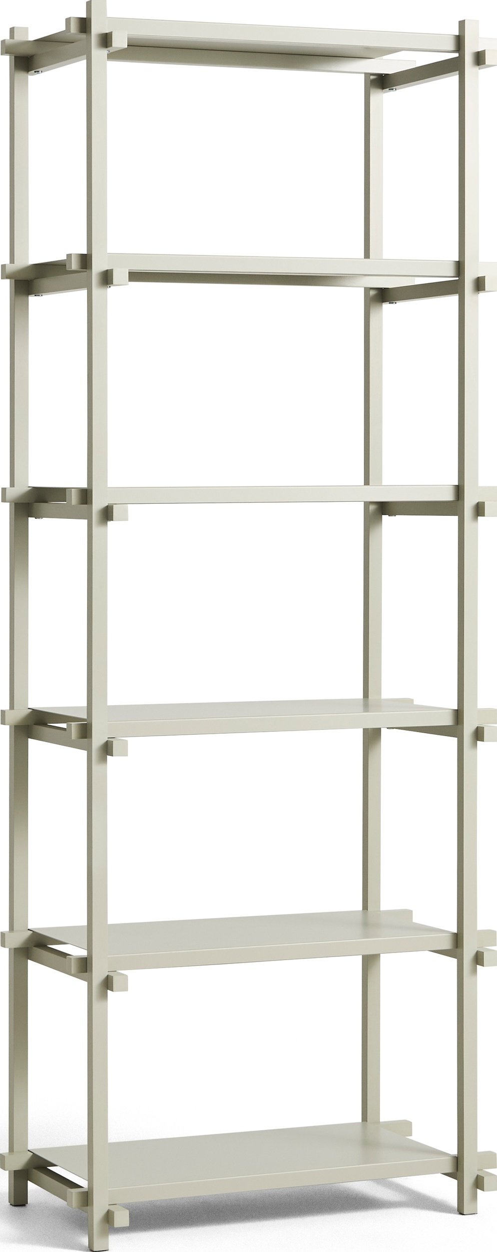 Regał Woody 196,5 cm szary bukowa rama