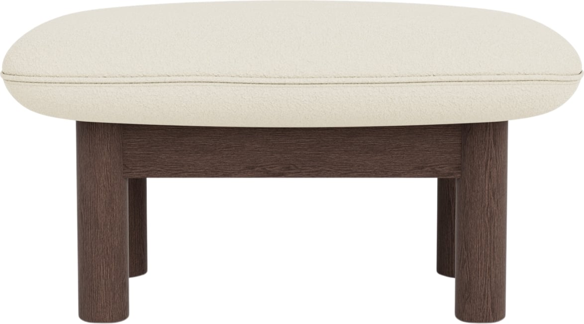 Podnóżek Brasilia biały na ciemnych dębowych nogach