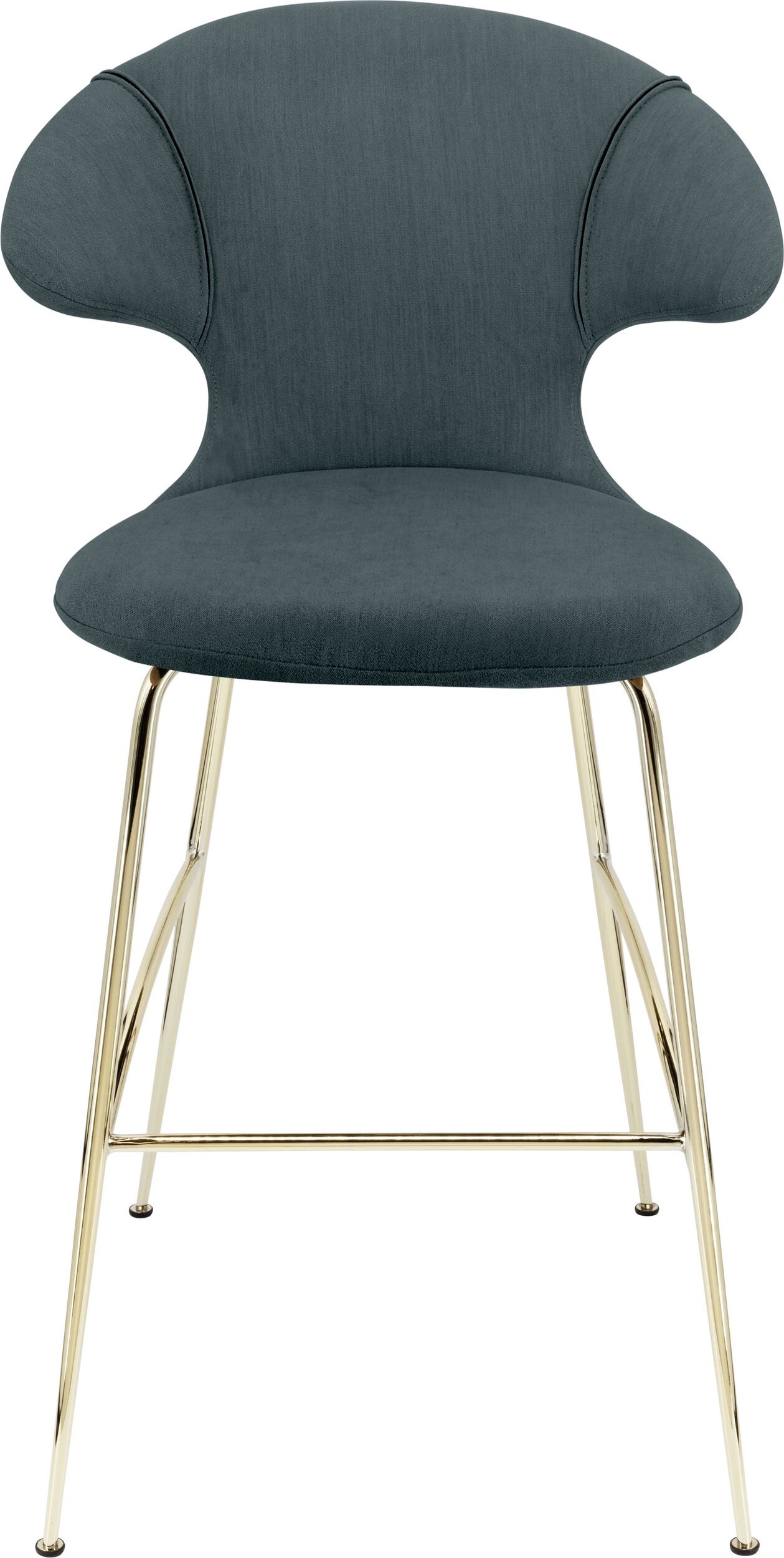 Krzesło barowe Time Flies ciemnoturkusowe na mosiężnych nogach