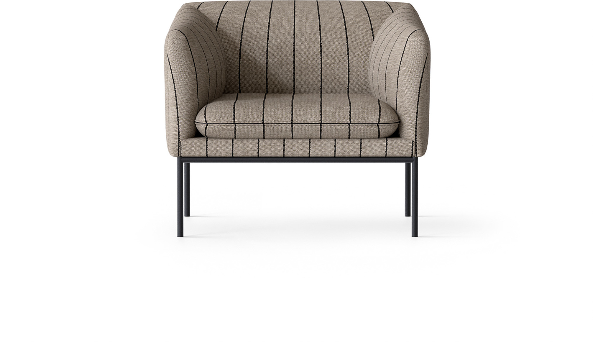 Fotel Turn w paski beżowo-czarny