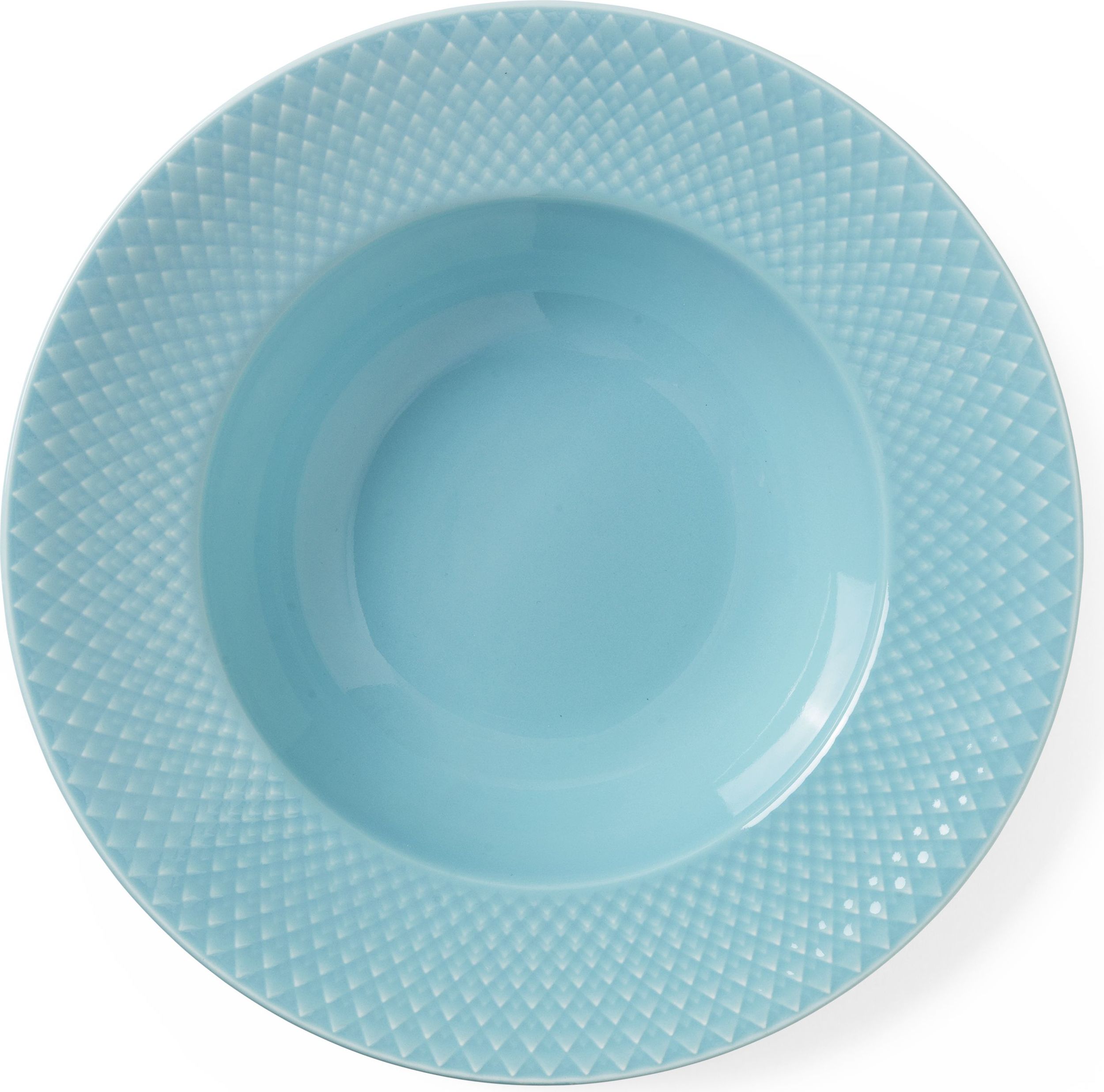 Talerz głęboki Rhombe turkusowy