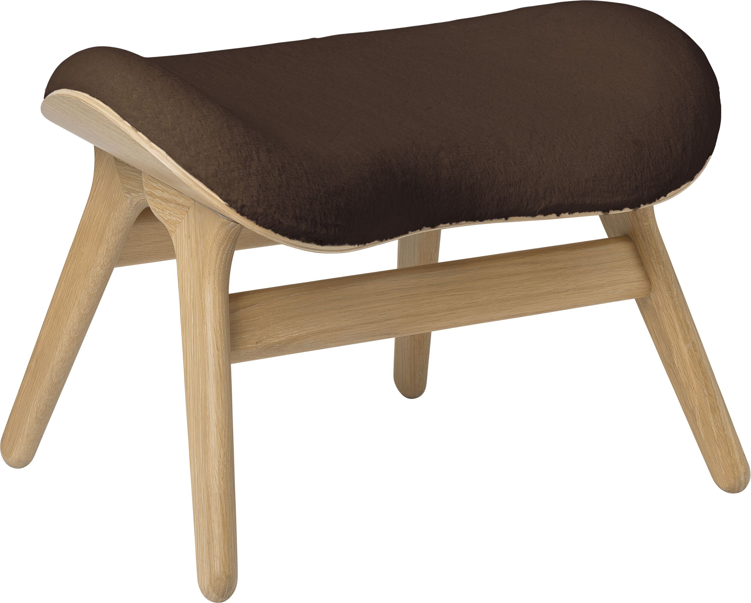 Podnóżek Conversation Piece Teddy brązowy na dębowych nogach