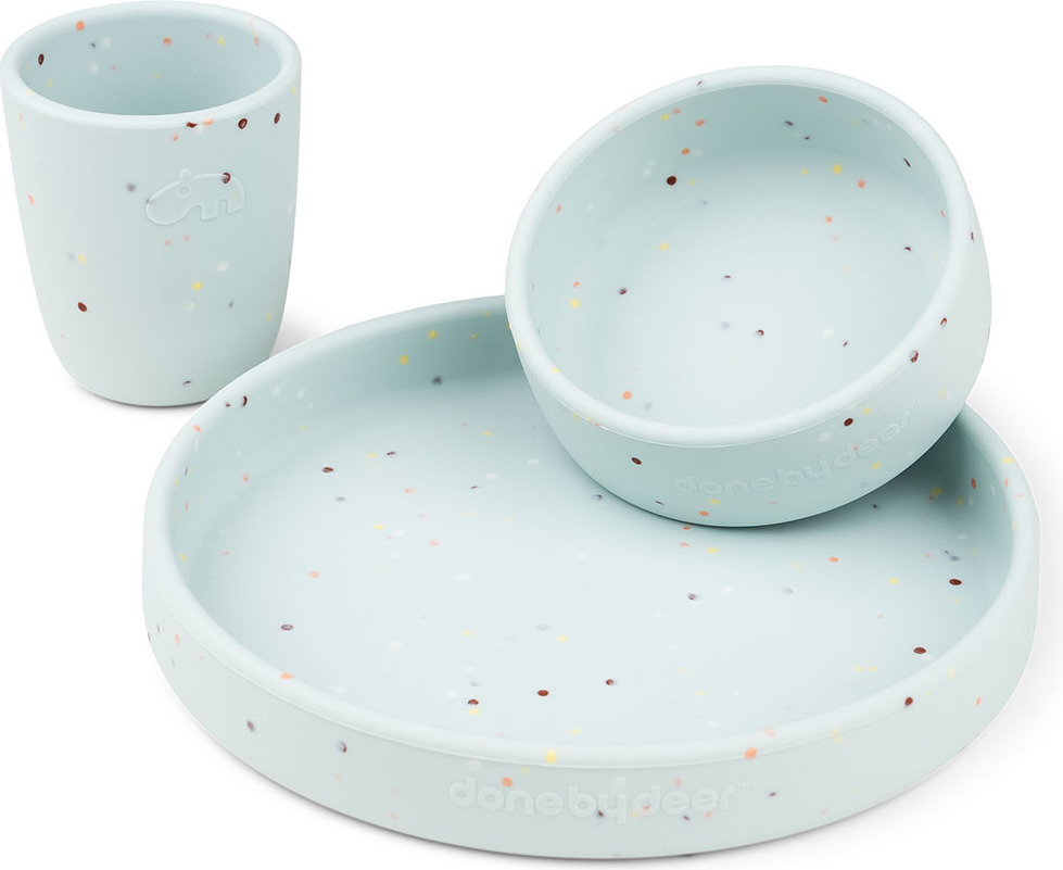 Naczynia dziecięce Confetti niebieskie 3 el.