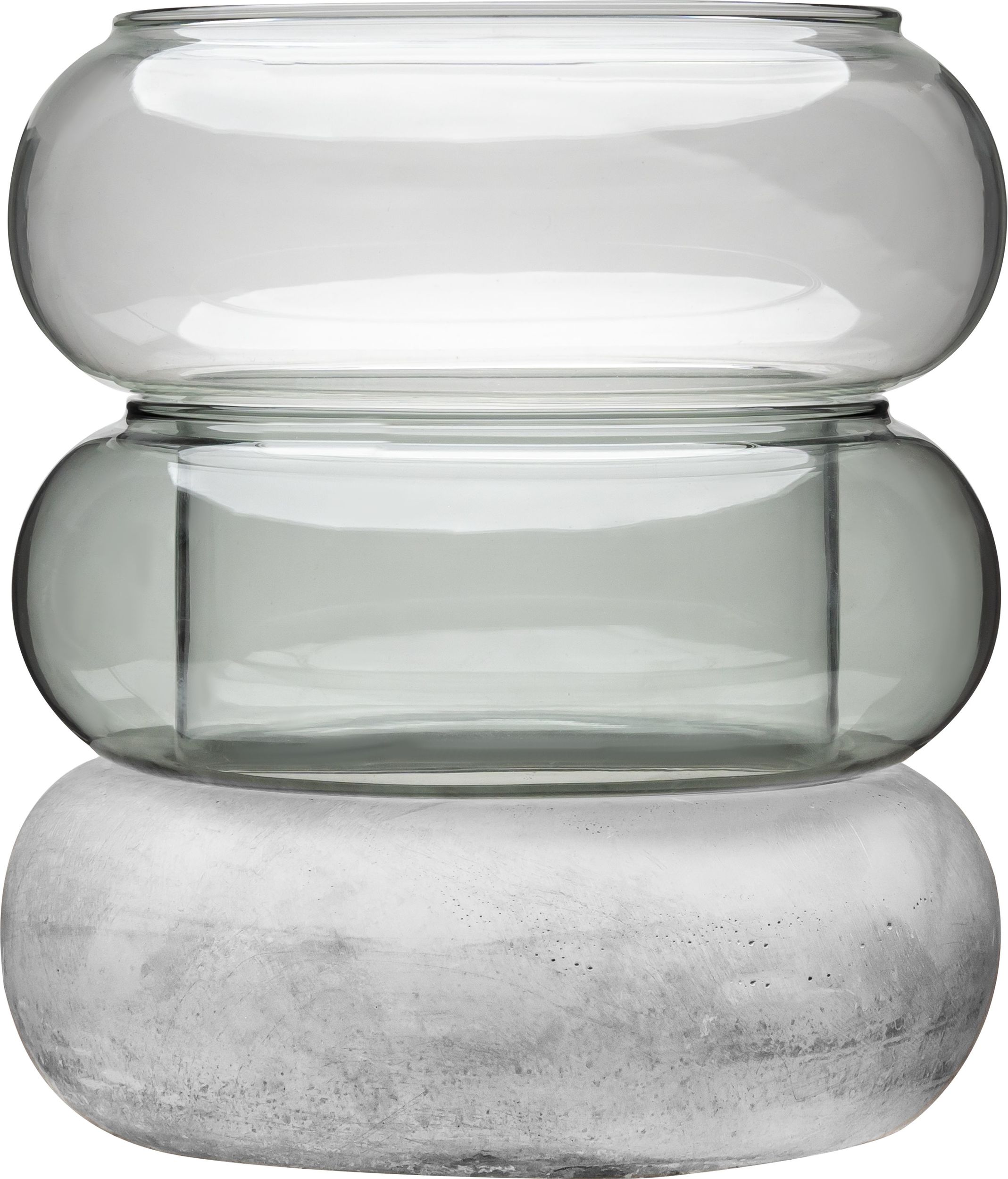 Wazon lub świecznik Bagel 18,5 cm szary